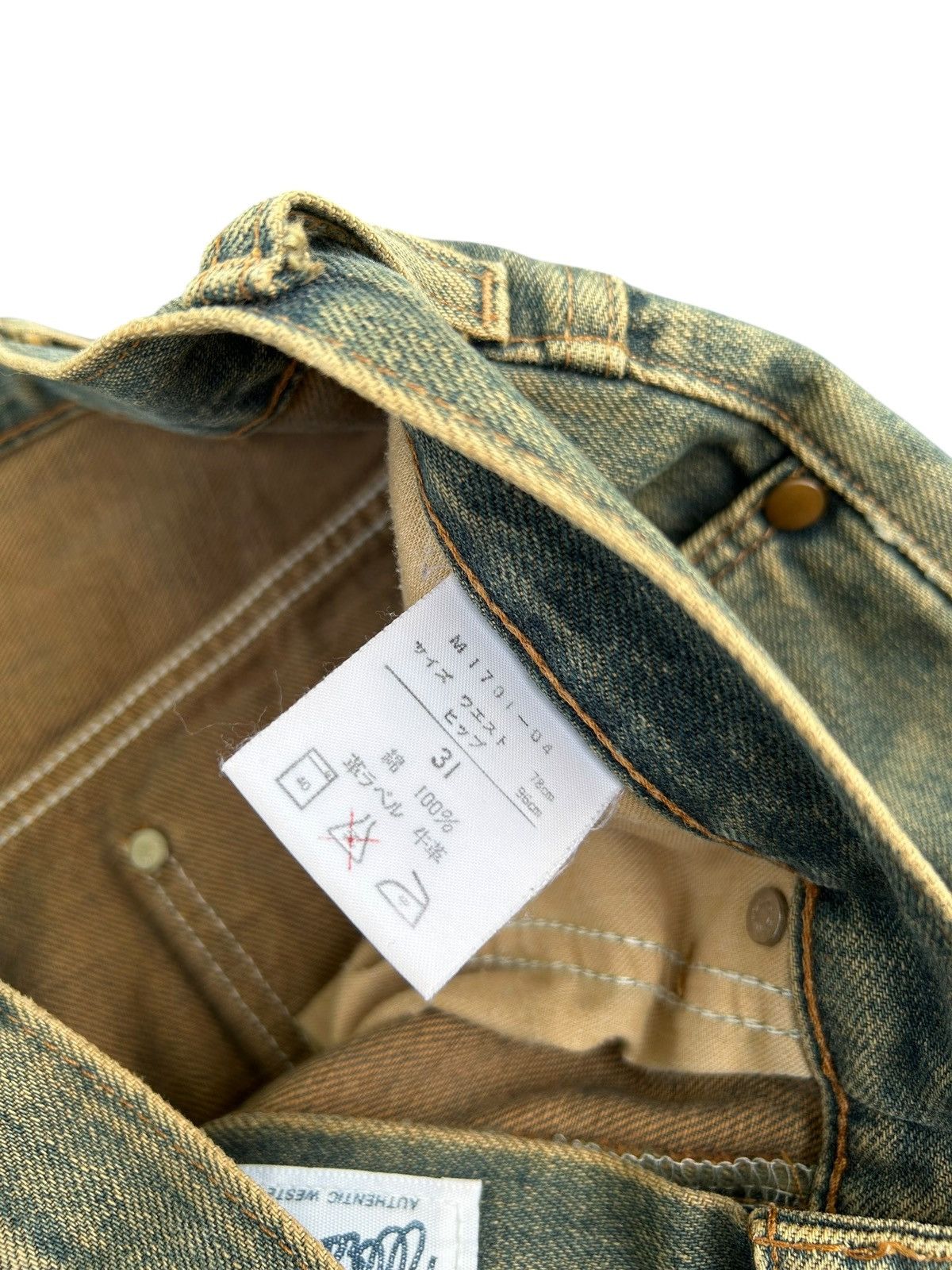 Kapital Vintage Wrangler Selvedge Rusty Distressed Denim Jeans Size US 30 / EU 46 - 7 Thumbnail