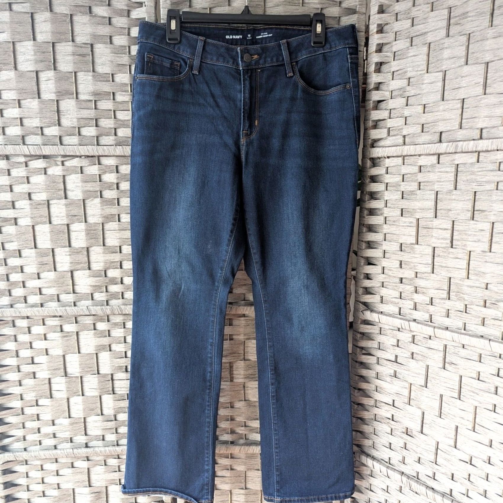 Old Navy Old Navy Kicker Boot-Cut Jeans Womens 12 Tall Mid-Rise Dark Wash Denim Indigo Boots-cut? Size 34" / US 12 / IT 48 - 2 Thumbnail