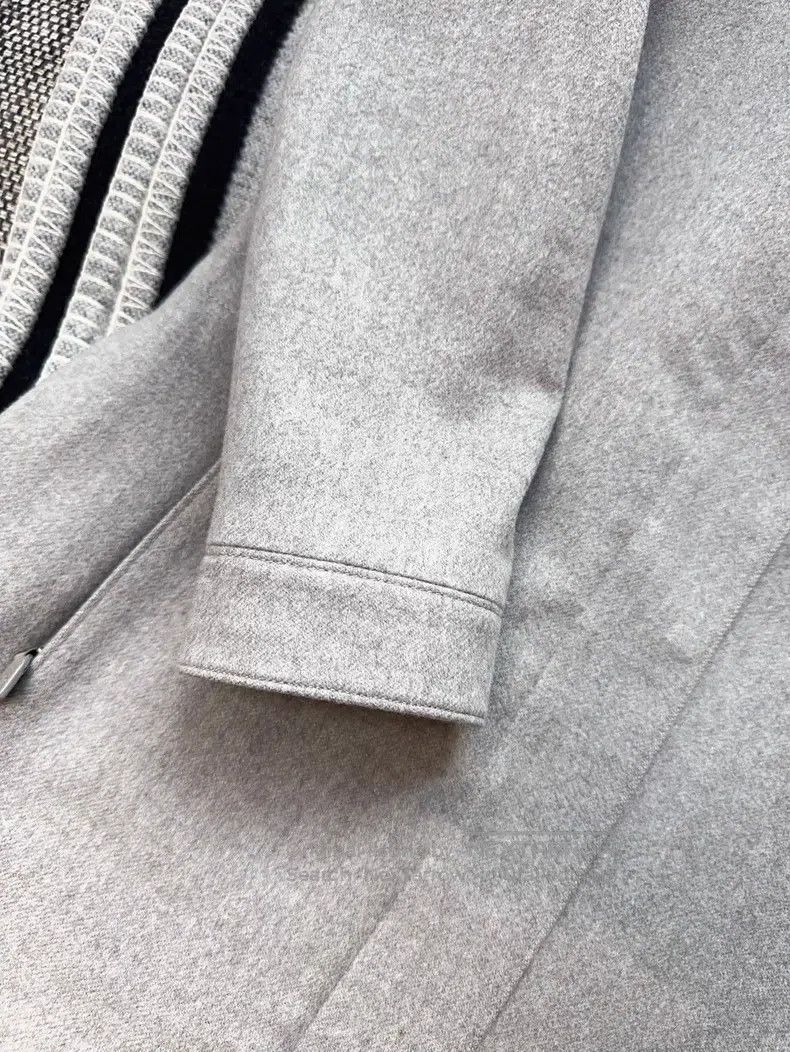Loro Piana Loro Piana Fur Collar, Grey Wool Cotton Coat Jacket Size XS / US 0-2 / IT 36-38 - 5 Thumbnail