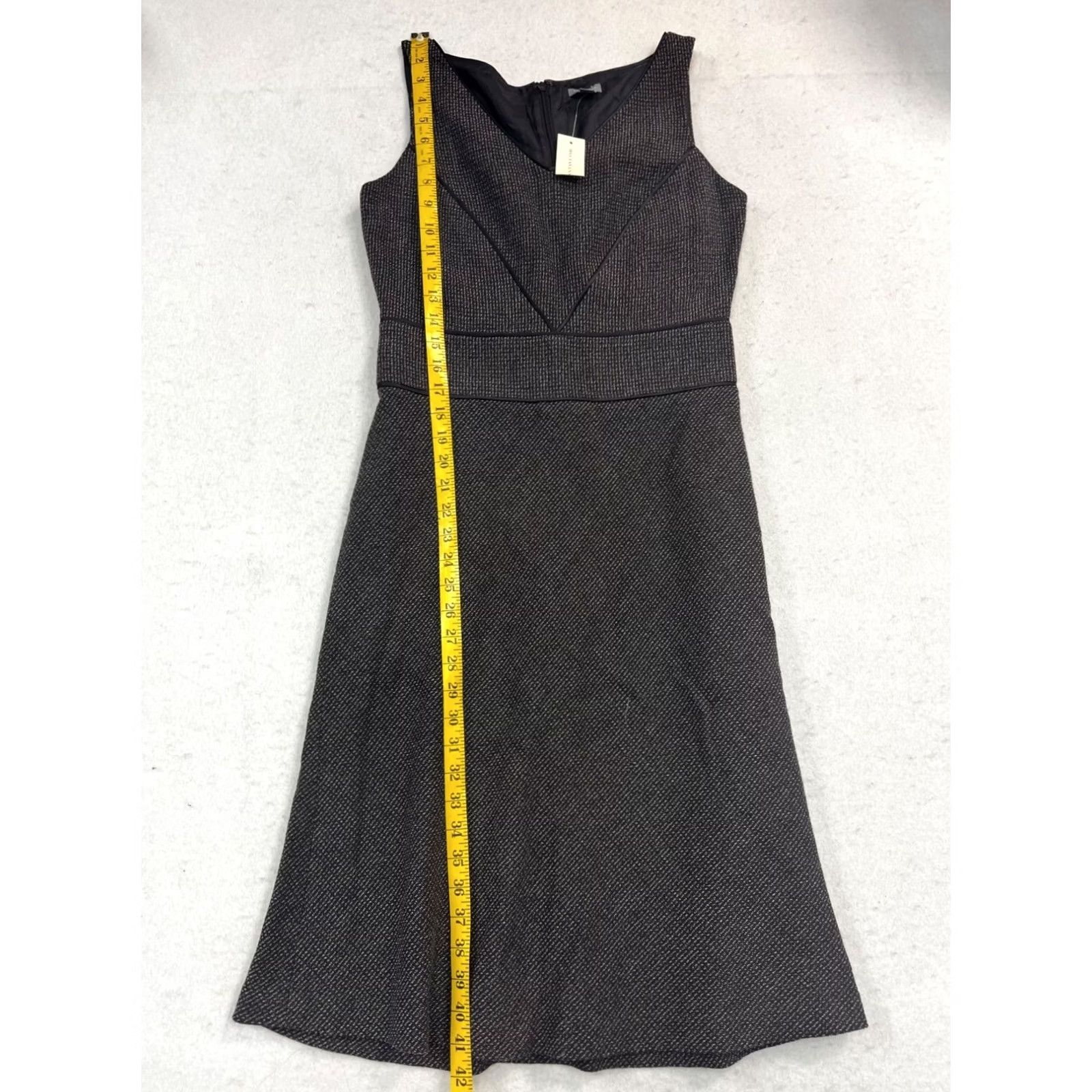 Ann Taylor VINTAGE Women’s Ann Taylor Dress Wool Houndstooth A-Line Sleeveless Knee Length Grey 6 Womens Size M / US 6-8 / IT 42-44 - 7 Thumbnail