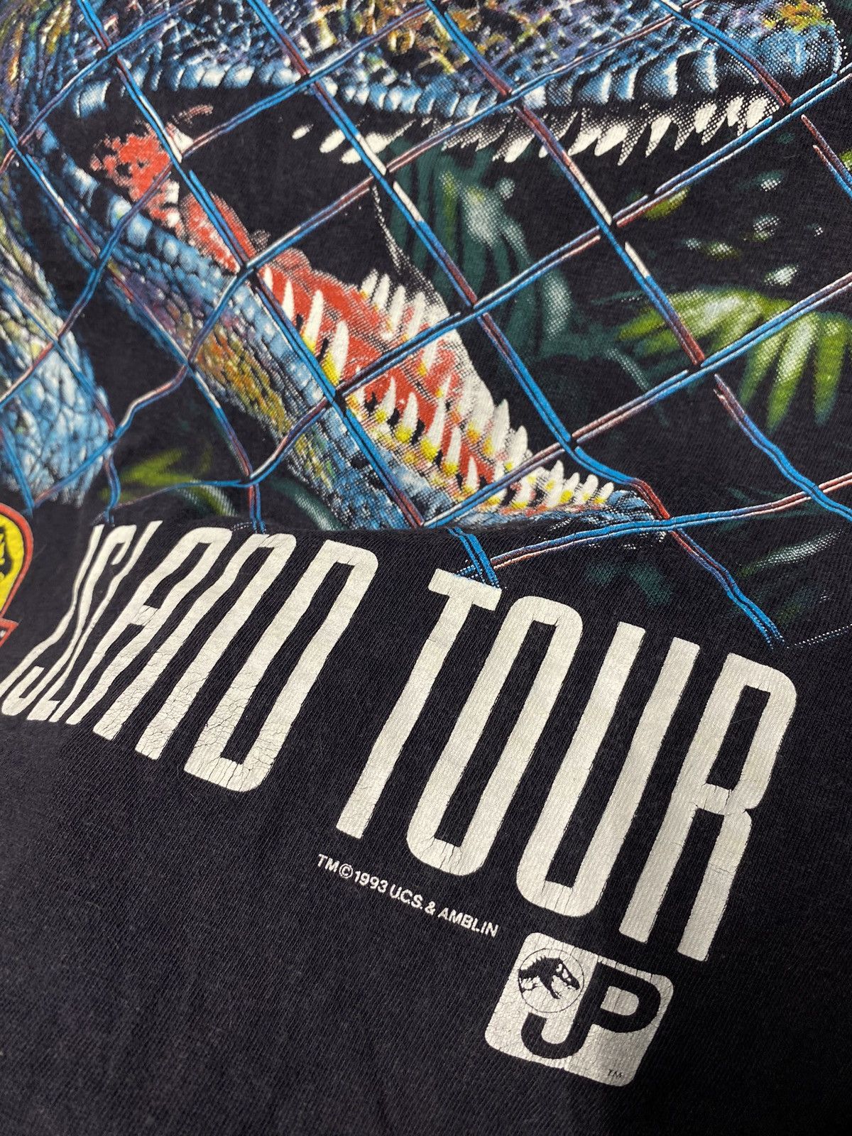 Universal Studios × Vintage 90’s Vintage Raptor Jurassic Park Movie Tee Shirt Large Size US L / EU 52-54 / 3 - 4 Thumbnail