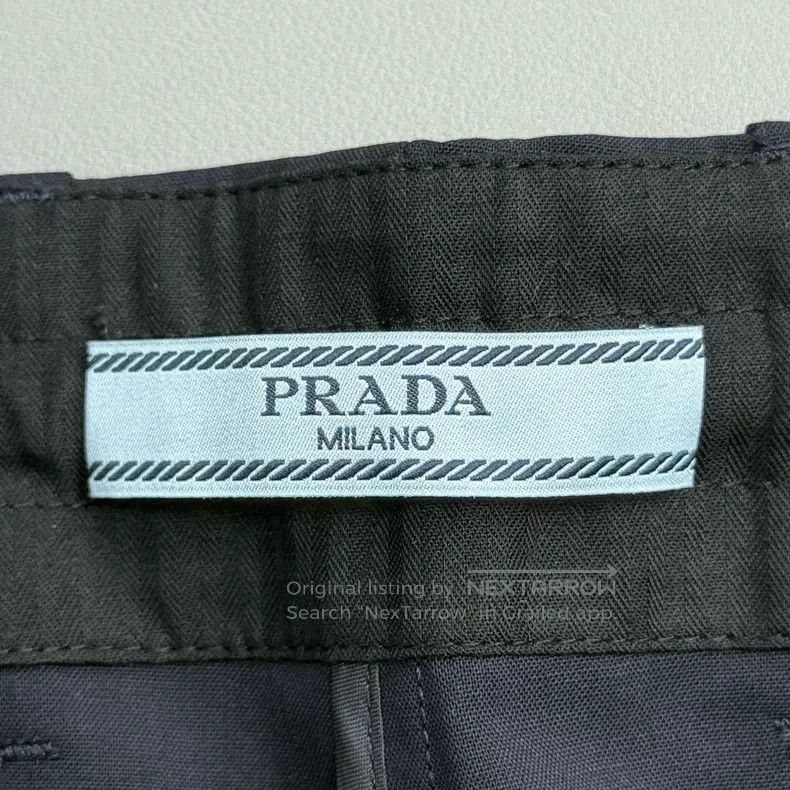 Prada Prada Dark blue sheep wool tie-up suit trousers Size 38R - 5 Thumbnail