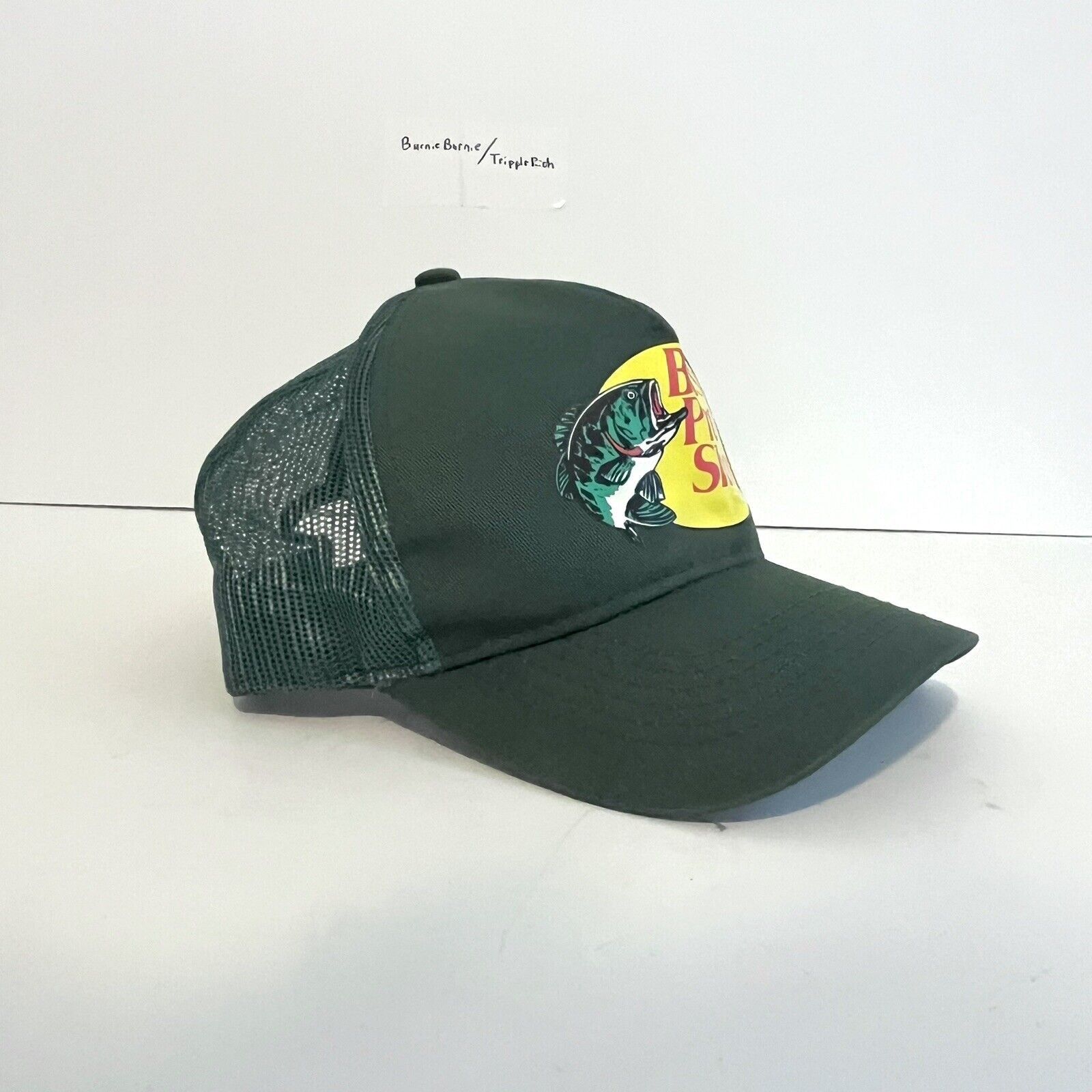 Bass Pro Shops VTG Bass Pro Shops Mesh Trucker Hat Green Snapback Fishing Size ONE SIZE - 3 Thumbnail