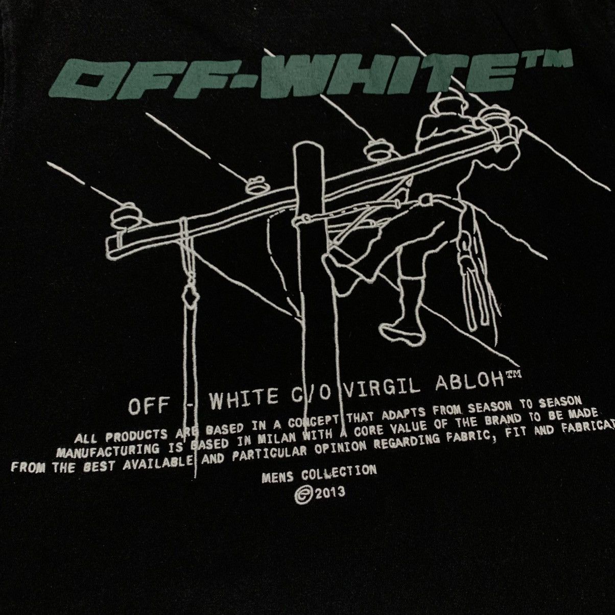 Off-White Off White Medium Trellis Worker Black Tee Virgil Abloh Size US M / EU 48-50 / 2 - 3 Thumbnail
