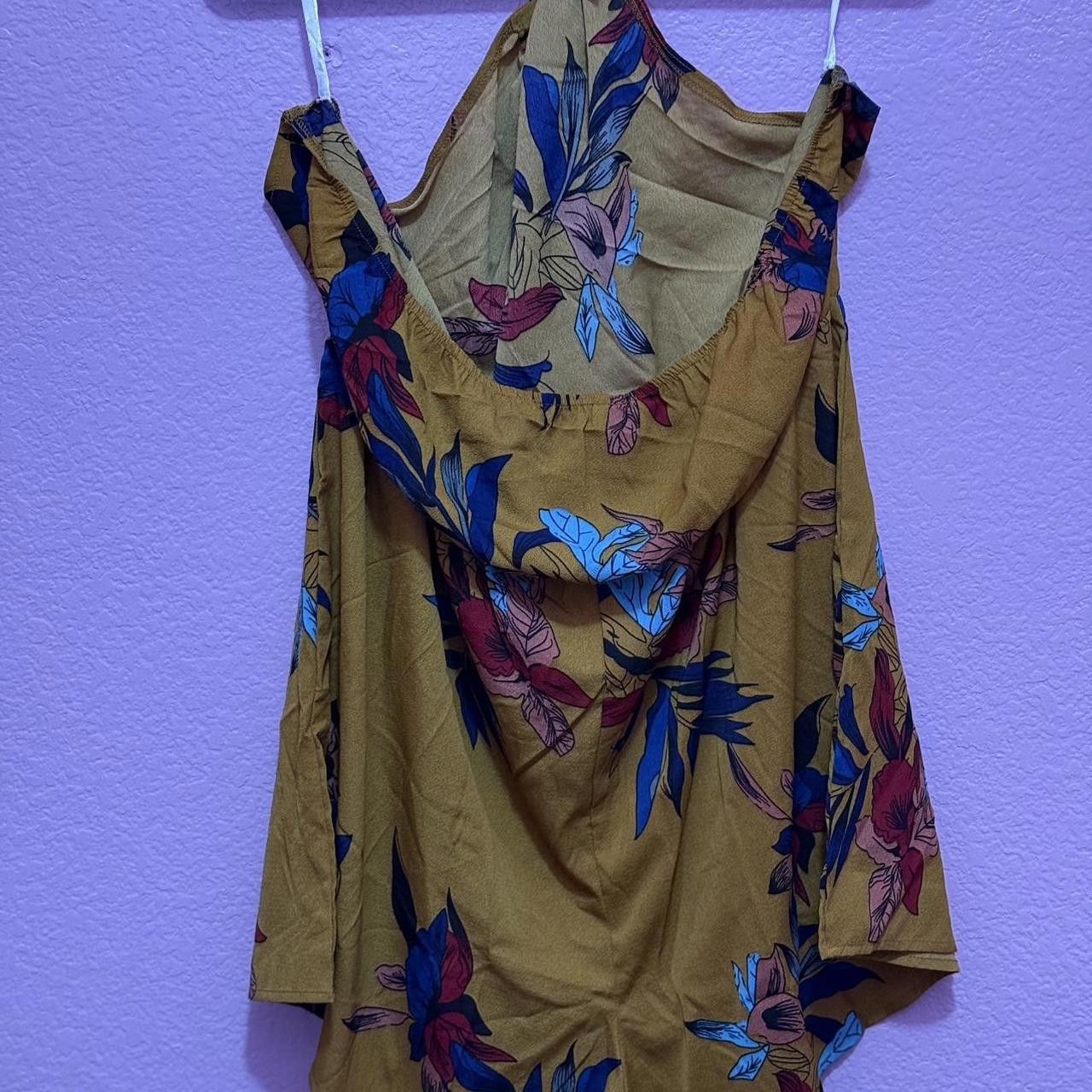 Designer Floral Print Asymmetrical Dress Size 30" / US 8 / IT 44 - 4 Thumbnail