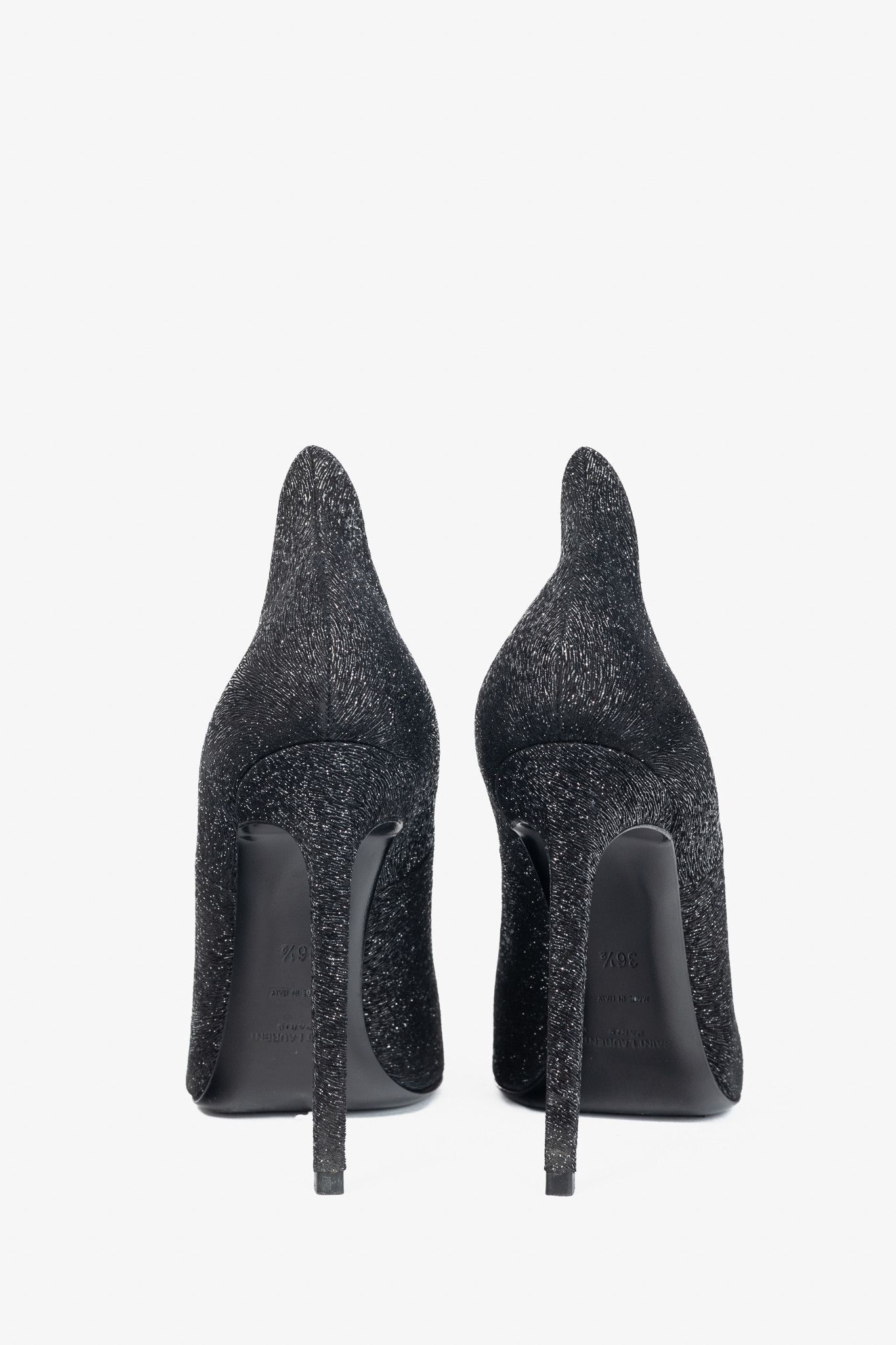 Saint Laurent Paris Saint Laurent Thorn Sparkle High-Counter Pointed-Toe Pumps Size US 6 / IT 36 - 3 Thumbnail