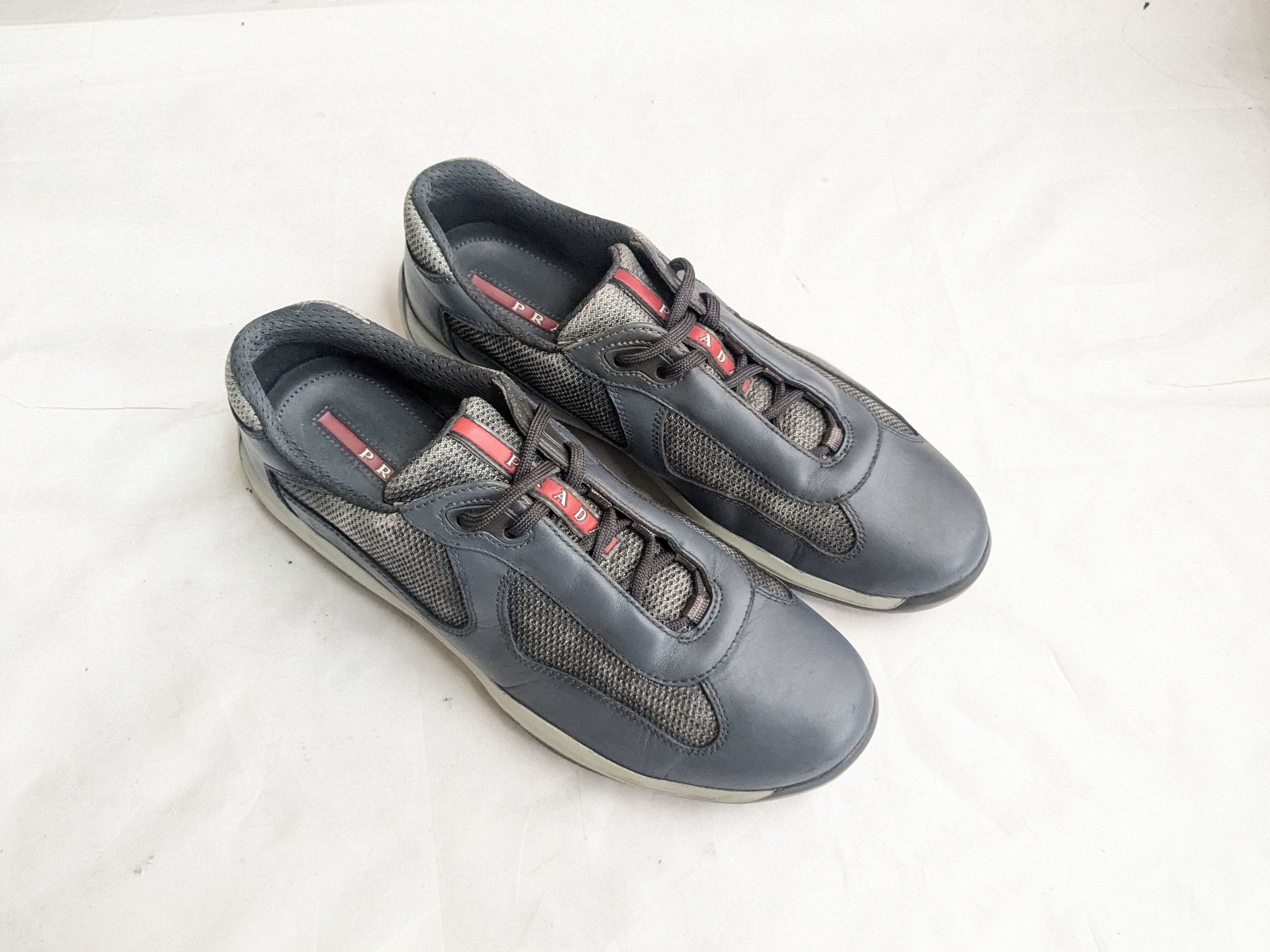 Prada Prada America's Cup Sneakers Gray Leather 9 Low Size US 9 / EU 42 - 2 Thumbnail