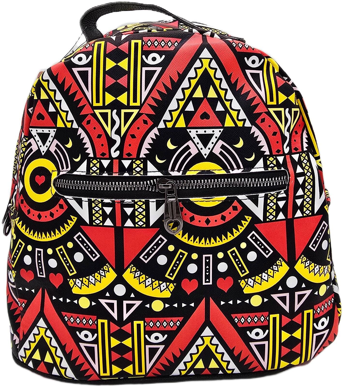 The Unbranded Brand Geometric Patterned Backpack with Adjustable Straps Size ONE SIZE - 1 Thumbnail