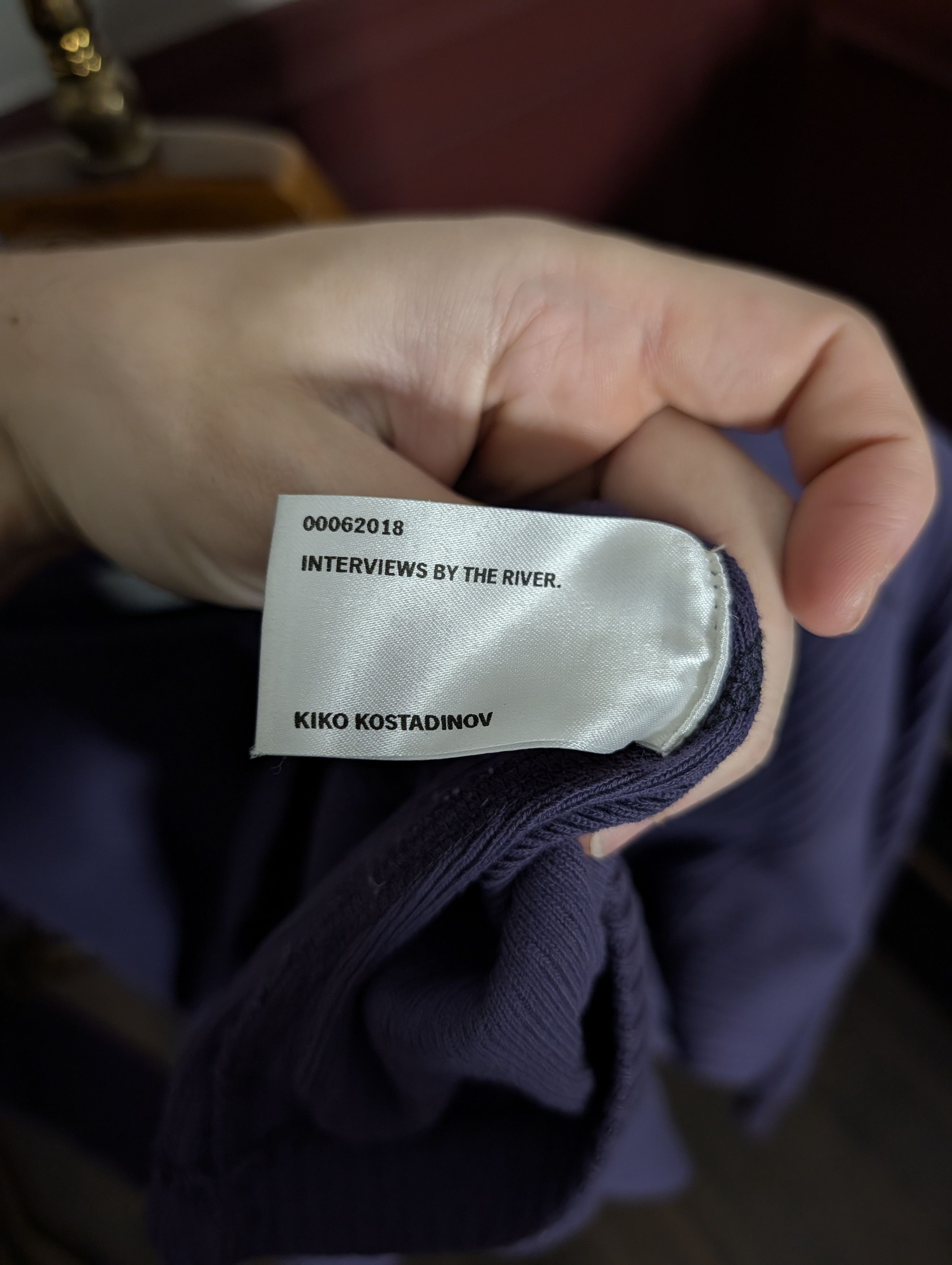 Kiko Kostadinov Grail SS19 Interviews plum embroidered Italian shirt w tags Size US L / EU 52-54 / 3 - 11 Thumbnail