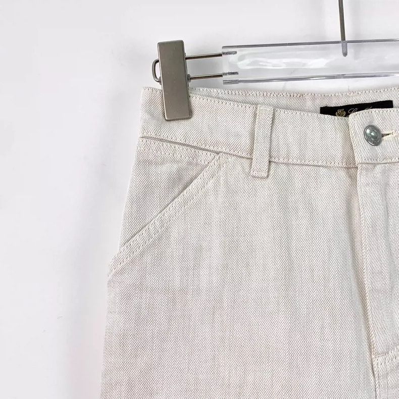 Loro Piana Loro Piana White Cotton Wide-Leg Jeans Size US 30 / EU 46 - 3 Thumbnail