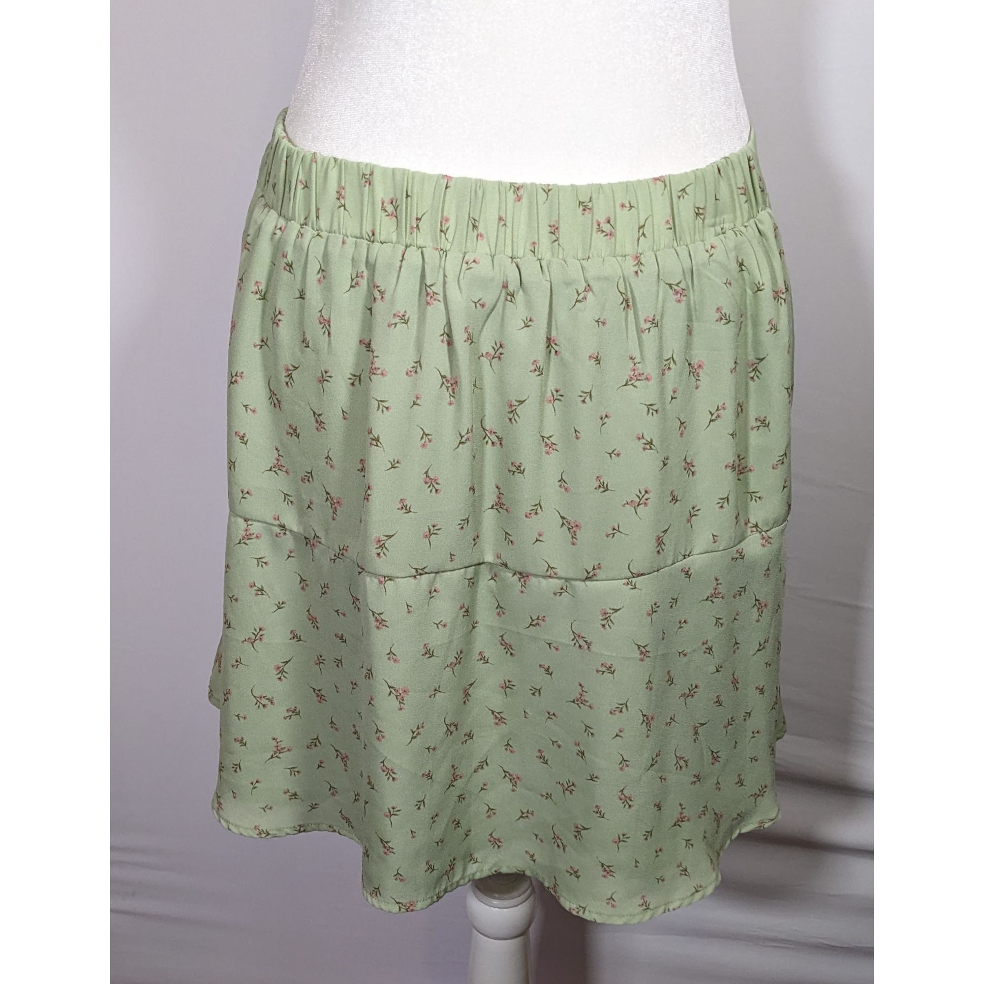 Other Paper Crane Cottagecore Green Floral Skirt Size 30" / US 8 / IT 44 - 8 Thumbnail