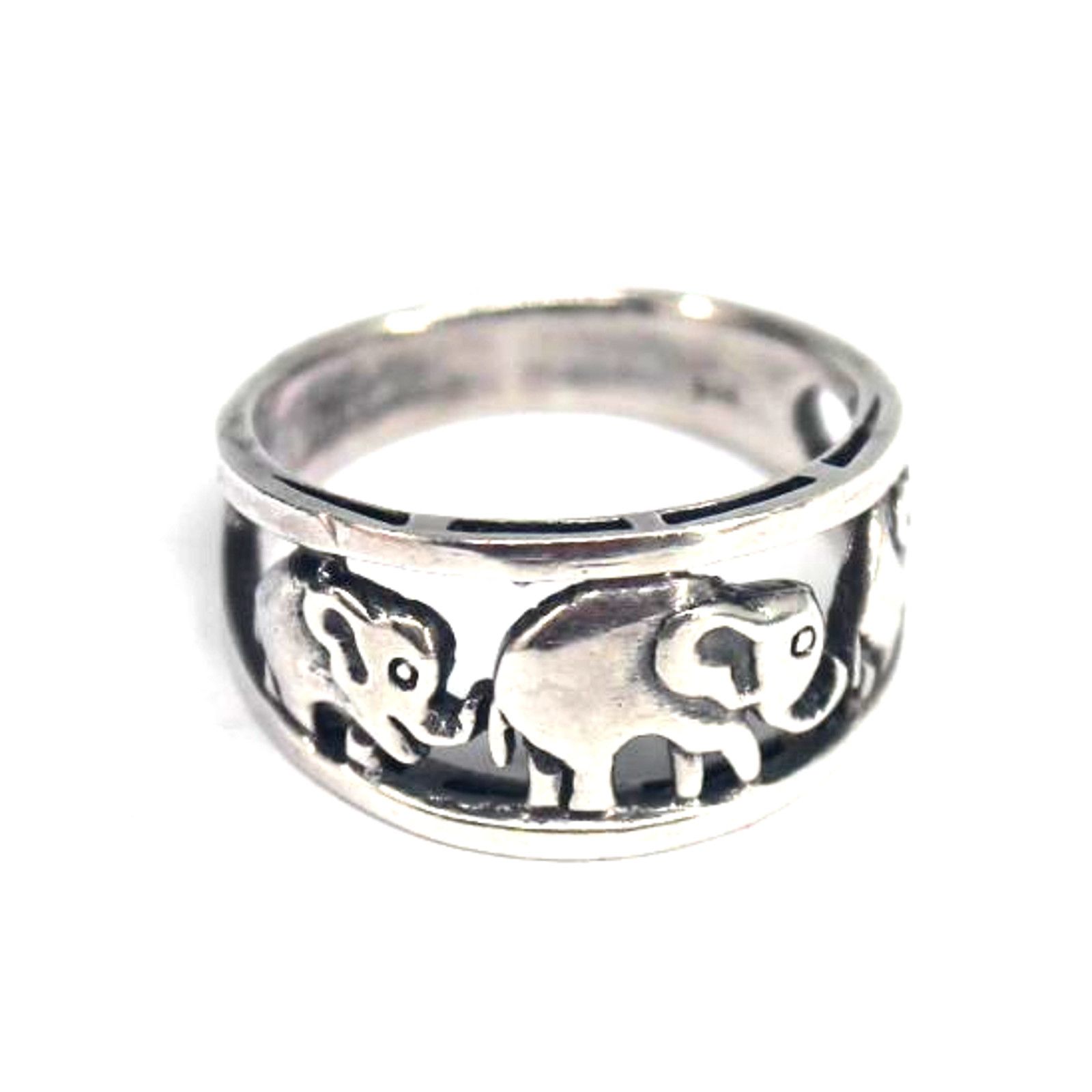 Other 3 Little Elephants Ring •Mother & Babies • Sz 6 • 925 Silver Size ONE SIZE - 3 Thumbnail