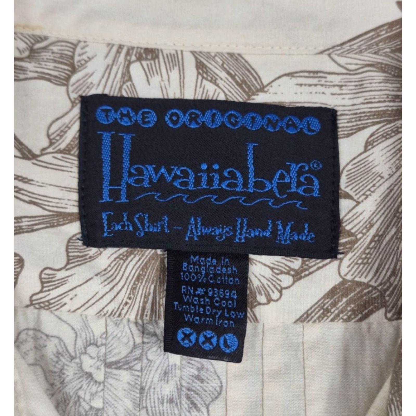 ALOHAS VINTAGE HawaiiBera Button Up Shirt Mens 2XL Beige Hawaiian Aloha Floral Cotton Size US XXL / EU 58 / 5 - 4 Thumbnail