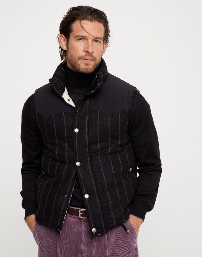 Brunello Cucinelli o1y0526 Vest in Black/Midnight Blue Size US S / EU 44-46 / 1 - 1 Thumbnail