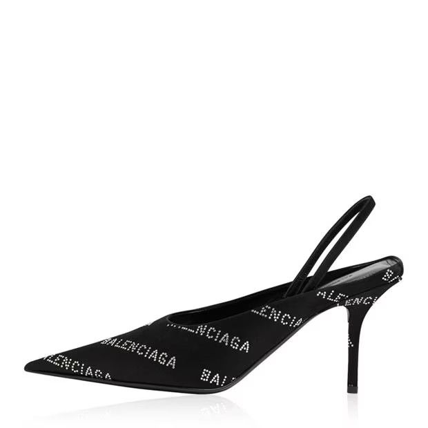 Balenciaga o1g2r1mq0924 Logo Heels in Black & White Size US 8 / IT 38 - 2 Thumbnail