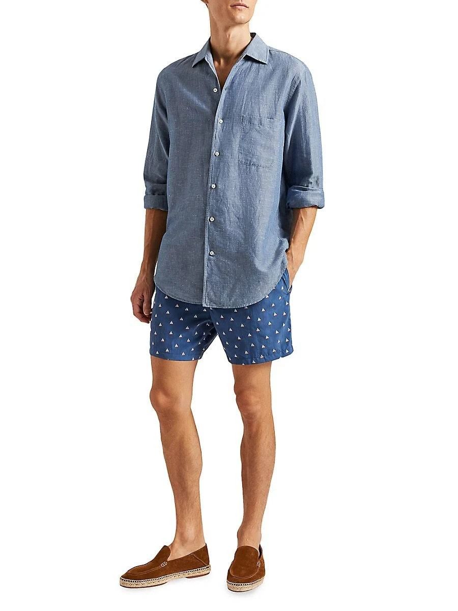Loro Piana o1srvl11e1024 Bay Swim Short in Blue Size US 34 / EU 50 - 4 Thumbnail