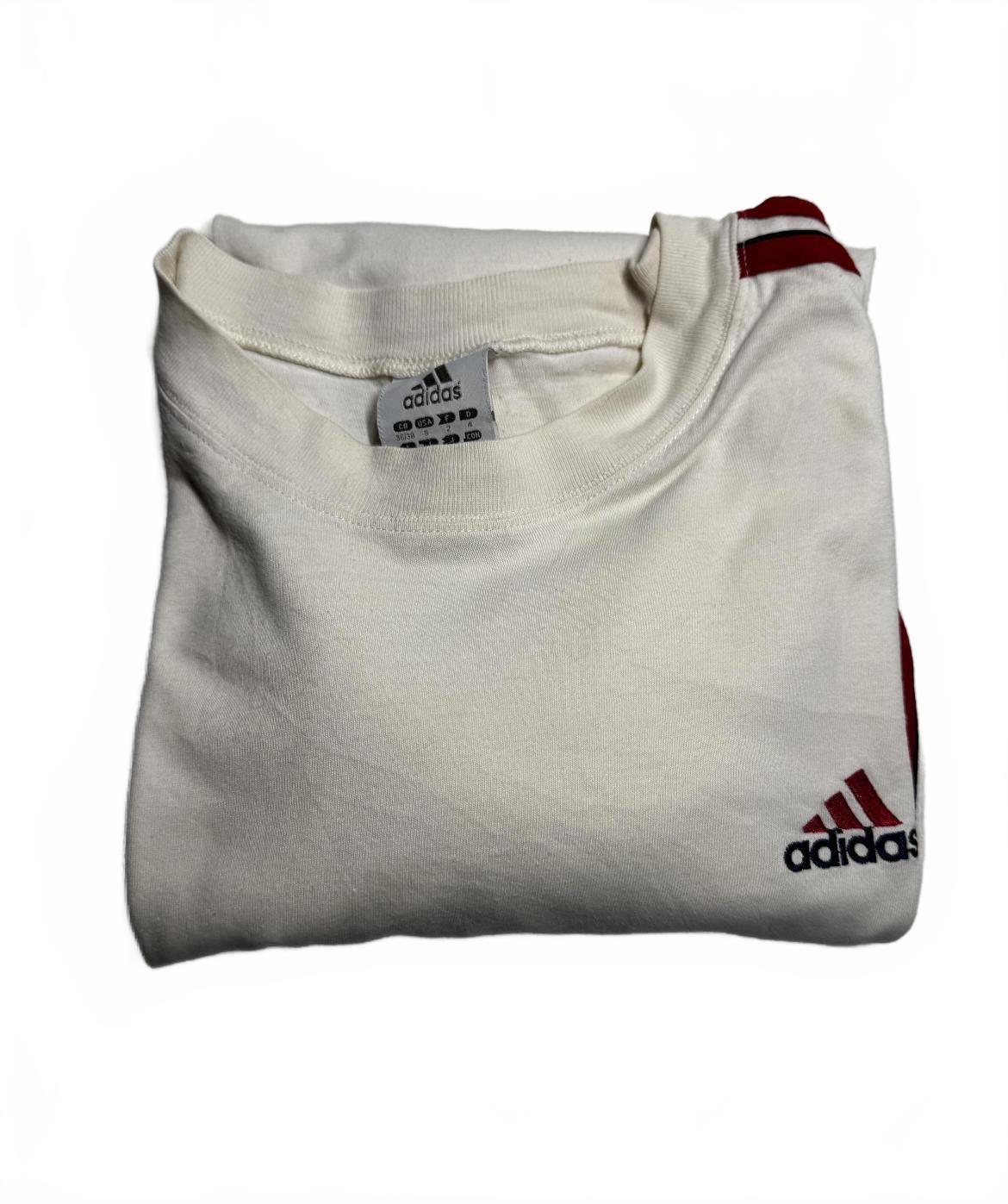 Adidas Adidas Classic Crew Neck T-Shirt - White with Red Stripes Size US S / EU 44-46 / 1 - 5 Thumbnail
