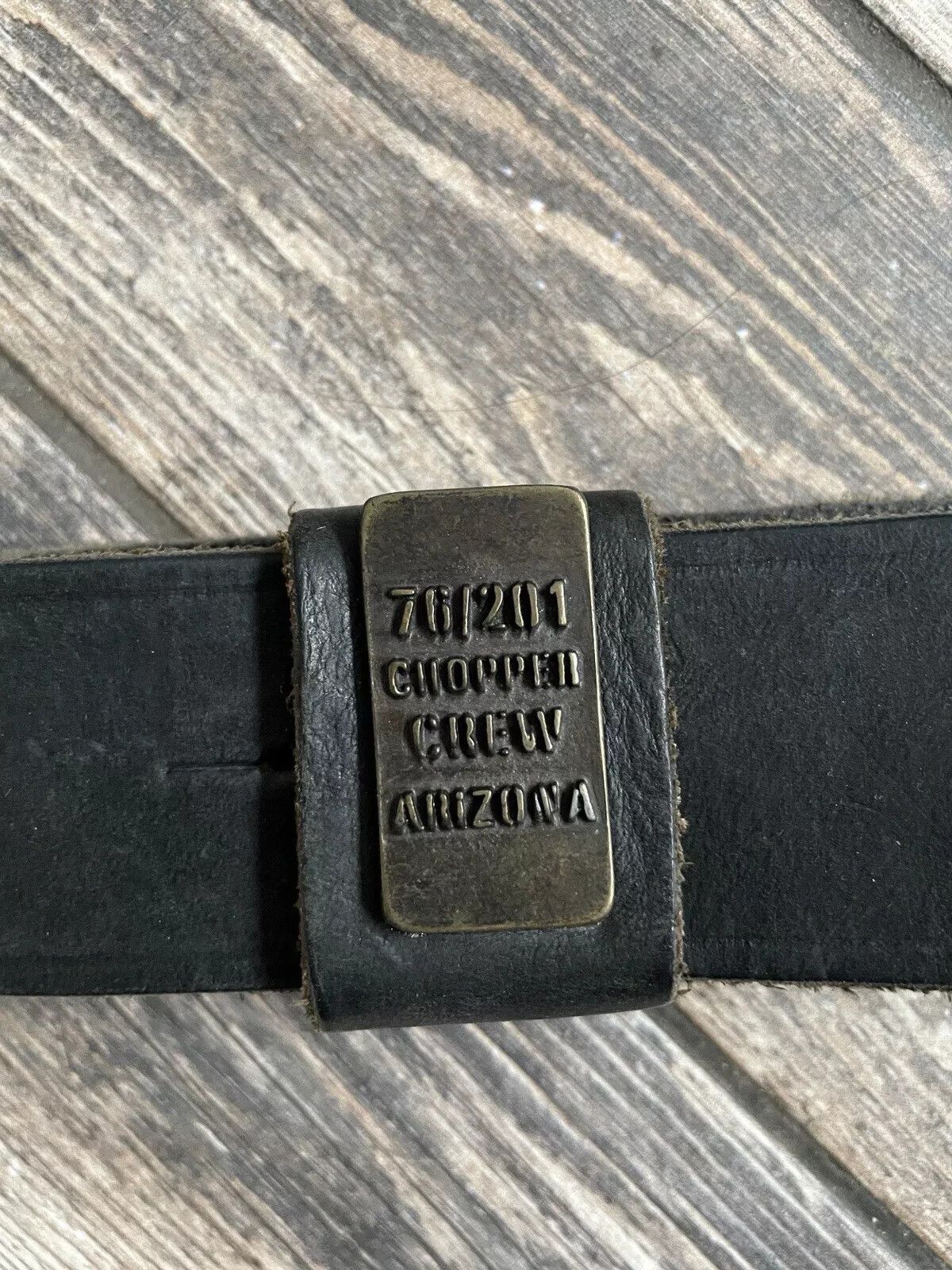 Vintage CHOPPER CREW ARIZONA MOTO BIKER BIKE COW GENUINE BELT 120 cm Size ONE SIZE - 4 Thumbnail