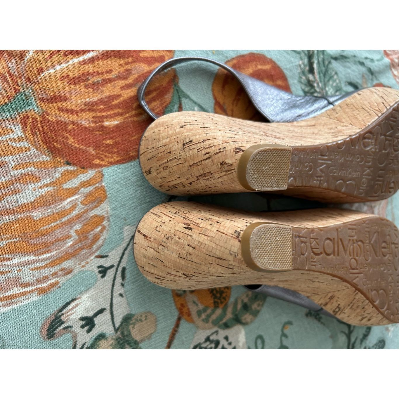 Calvin Klein Calvin Klein Heidy Platform Cork Wedge Heels, Slingback Pump Size US 8.5 / IT 38.5 - 10 Thumbnail