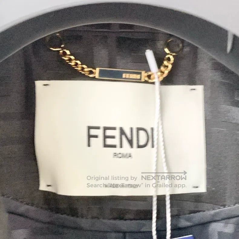 Fendi Fendi Dark Pattern Monogram Logo Printed Blazer Jacket Size XS / US 0-2 / IT 36-38 - 6 Thumbnail