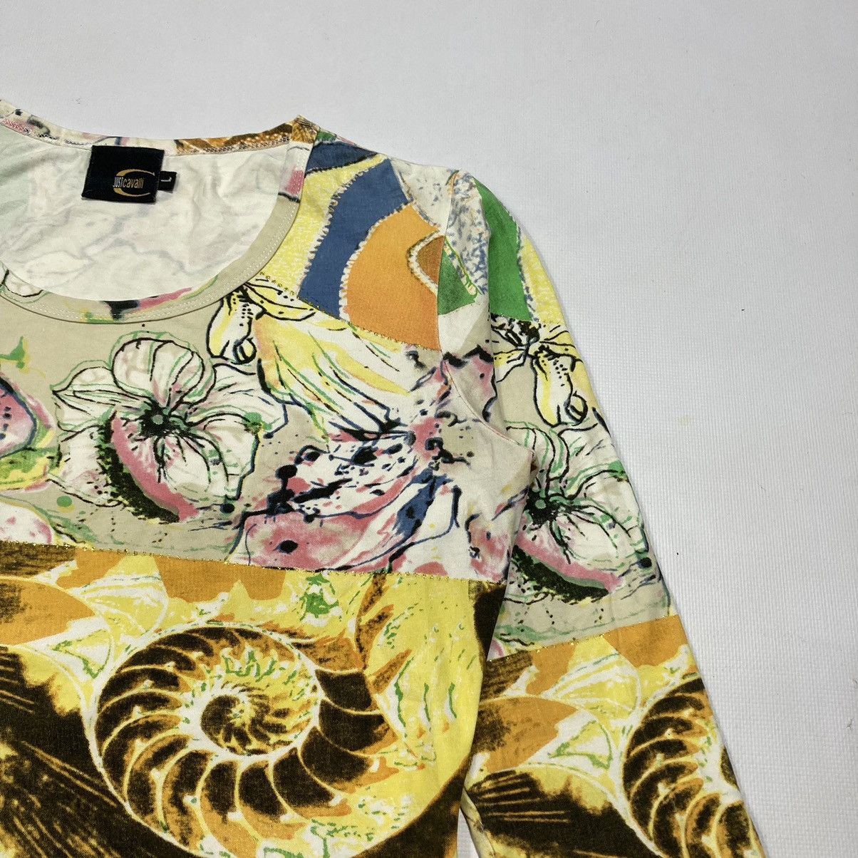 Roberto Cavalli Just Cavalli Abstract All Over Print Long Sleeve Shirt Size M / US 6-8 / IT 42-44 - 5 Thumbnail