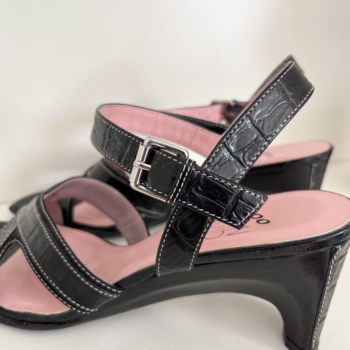 Other Y2k too Joan & David leather stitched heeled sandals Size US 6 / IT 36 - 11 Thumbnail