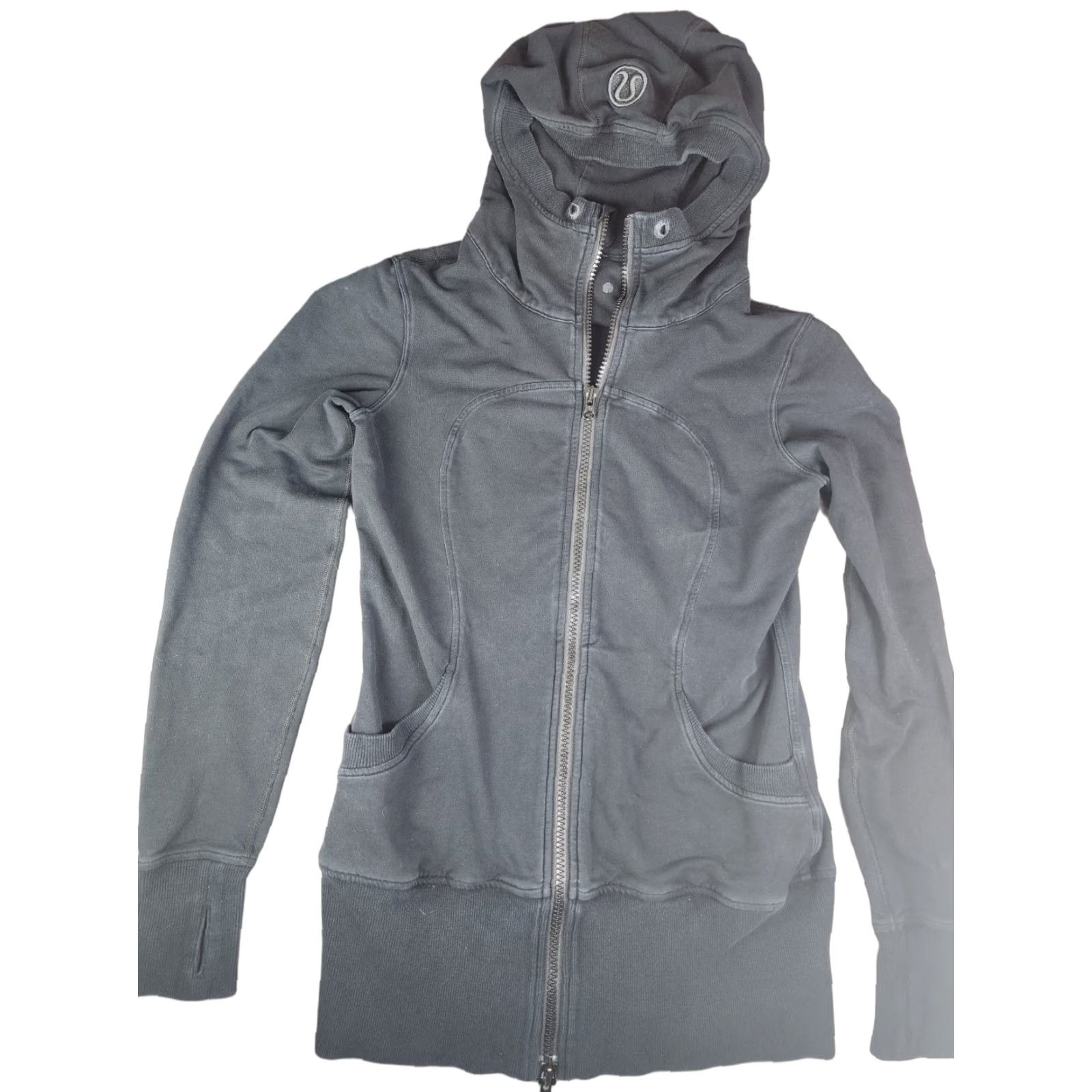 Lululemon Lululemon Scuba Hoodie Womens Black Full Zip Heavyweight Faded Athletic Regular L Size L / US 10 / IT 46 - 1 Thumbnail