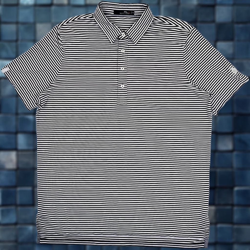RLX Ralph Lauren RLX Ralph Lauren Polo Shirt Mens XL Black White Stripe Golf Moisture Wicking Performance Size US XL / EU 56 / 4 - 1 Thumbnail