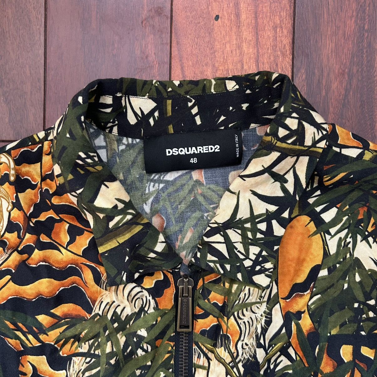 Dsquared2 Dsquared2 Tiger Print Zip-Up Shirt Size US M / EU 48-50 / 2 - 5 Thumbnail