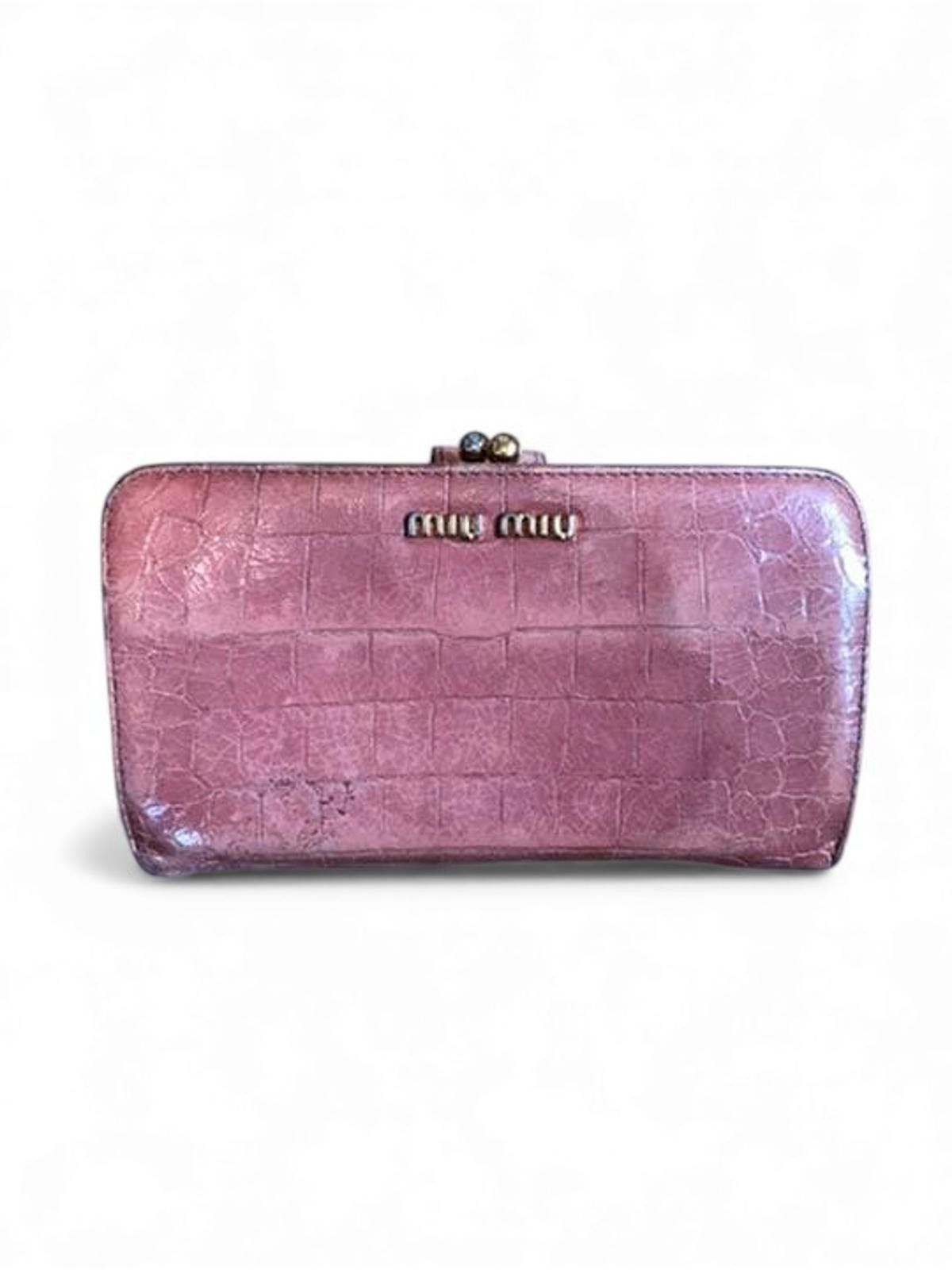 Miu Miu Miu Miu - Crocodile Embossed Leather Wallet Size ONE SIZE - 3 Thumbnail