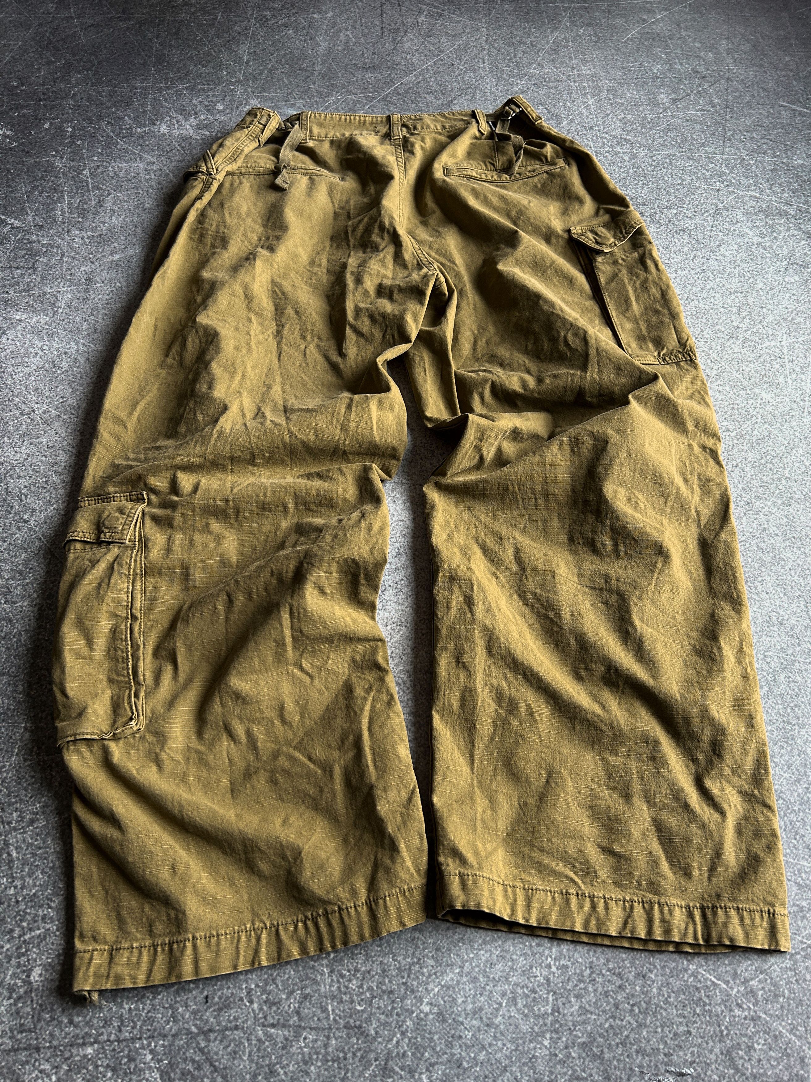 Japanese Brand VTG Rick Owens Junya Watanabe Style Washed Cargo Jeans 90s Size US 34 / EU 50 - 2 Thumbnail