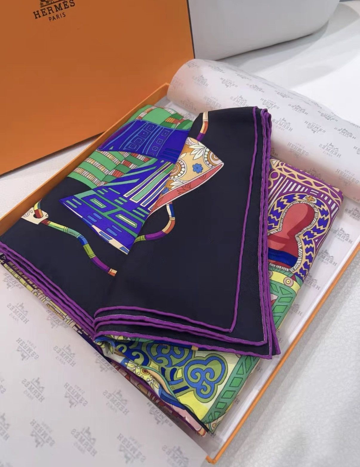 Hermes Hermès Silk Scarf J38 Size ONE SIZE - 5 Thumbnail