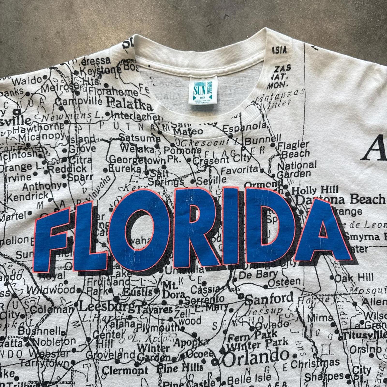 Other Florida Map Vintage 90's All Over Print Graphic T-Shirt Size US L / EU 52-54 / 3 - 3 Thumbnail