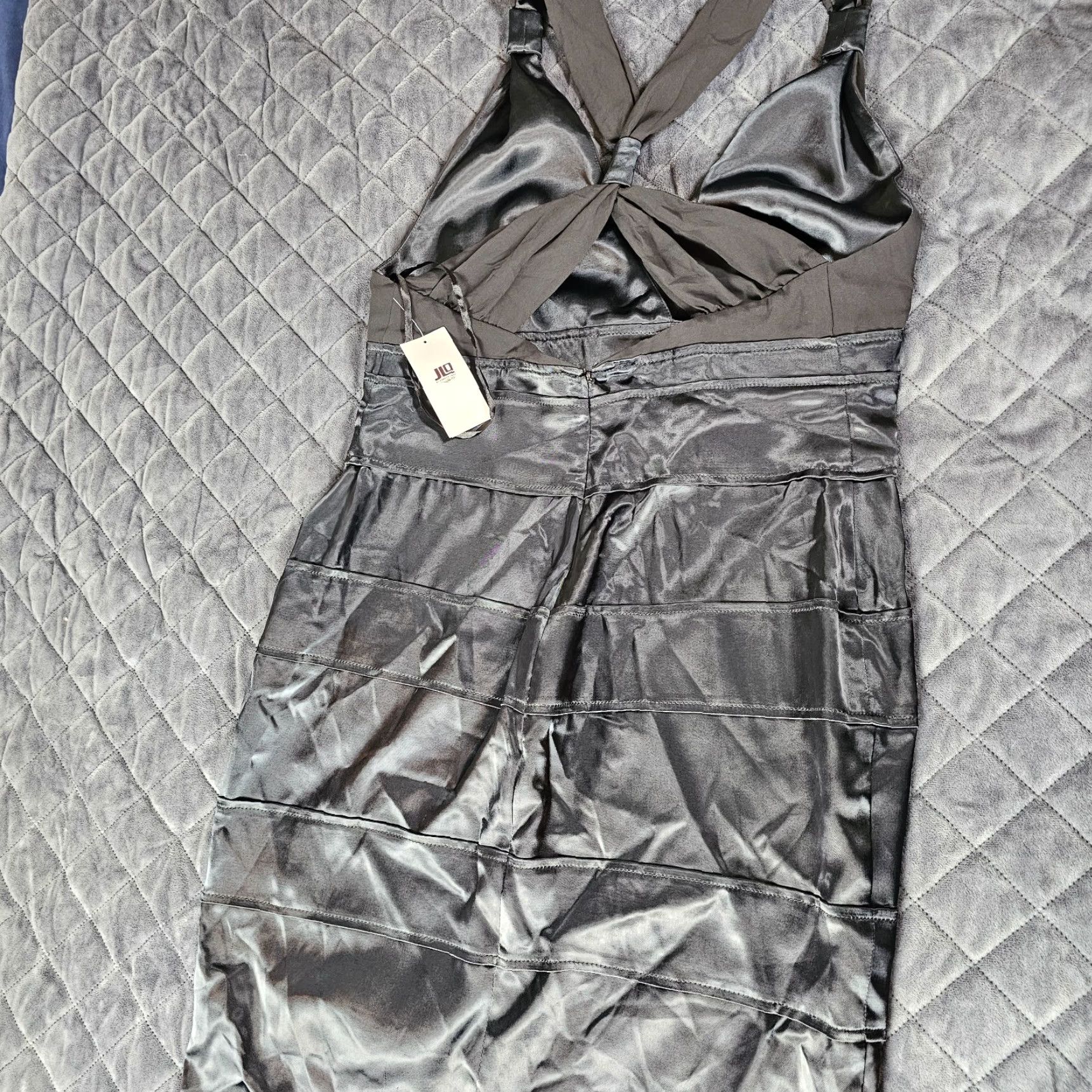 Vintage JLO Sheath Dress Black Back Zipper Size Large Dress Length Knee Length Ribbed 90/4 polyester/spandex Zip Zipper Women Size L / US 10 / IT 46 - 7 Thumbnail