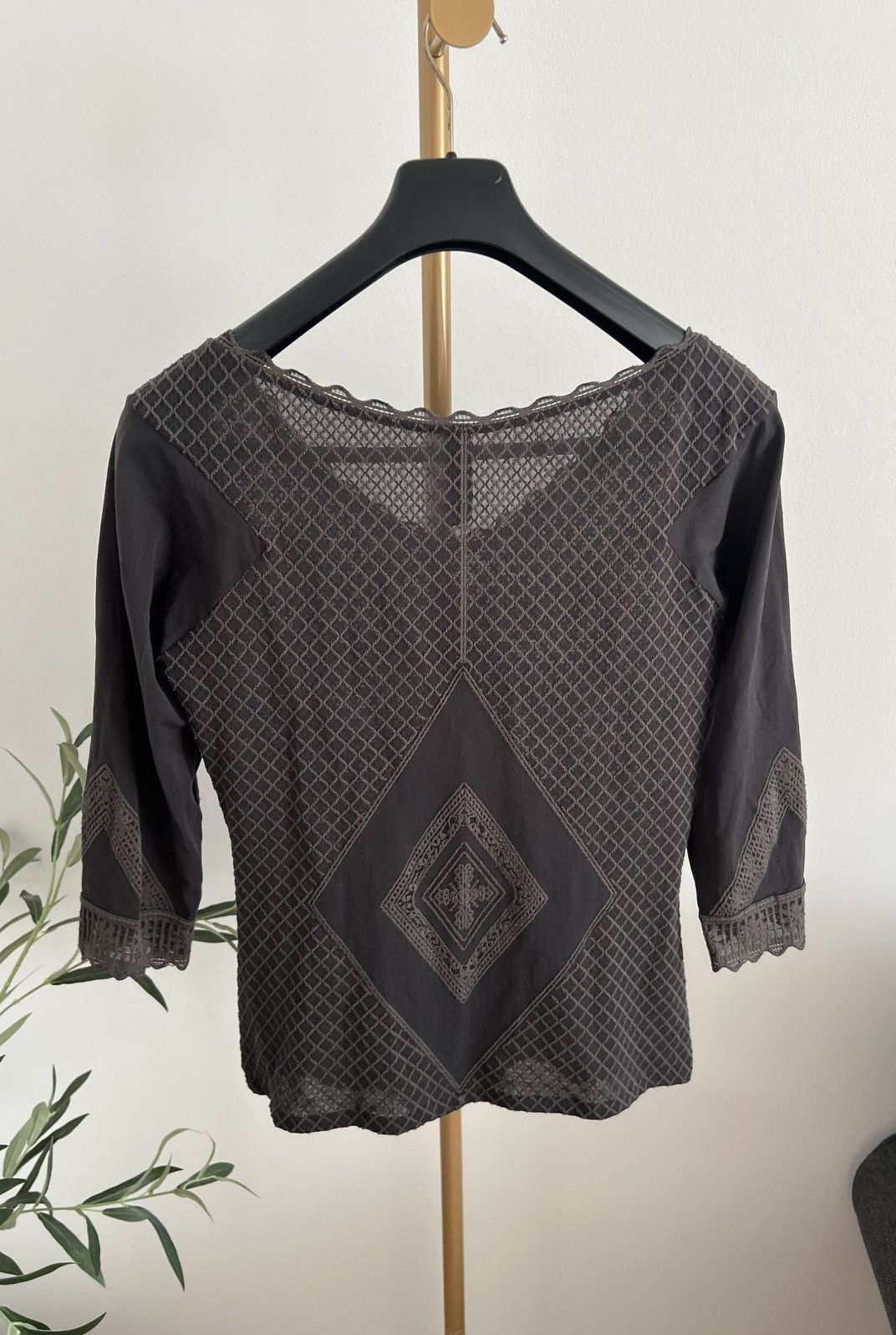 Wolford Top blouse Wolford Zac Posen brown L lace unique Size L / US 10 / IT 46 - 4 Thumbnail
