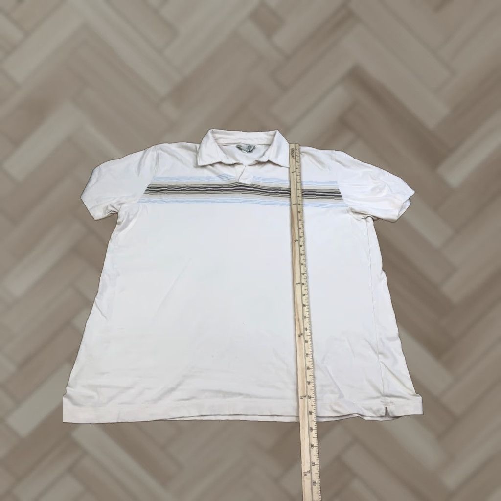 Banana Republic VINTAGE Banana Republic Polo Shirt Mens XL Beige Striped Short Sleeve Y2K Casual 12174 Size US XL / EU 56 / 4 - 1 Thumbnail