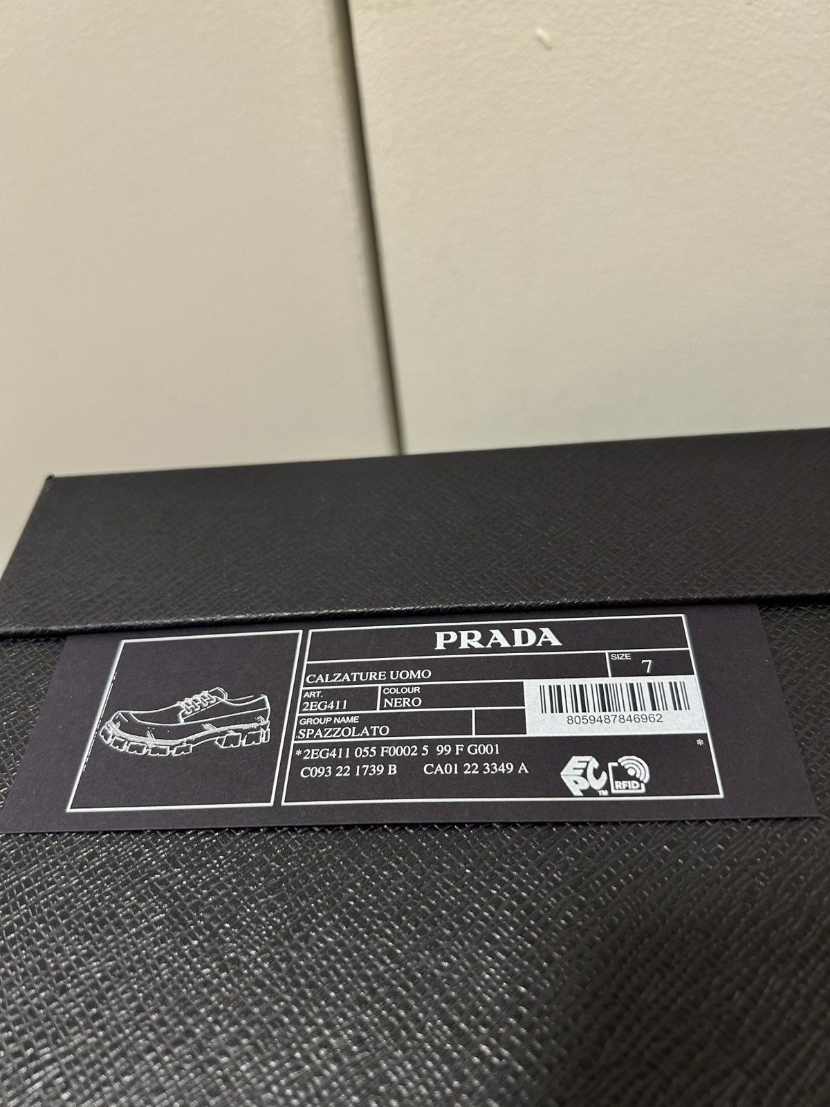 Prada PRADA BRUSHED LEATHER DERBY SHOES BLACK 2EG411-055-F0002 Size US 7 / EU 40 - 9 Thumbnail