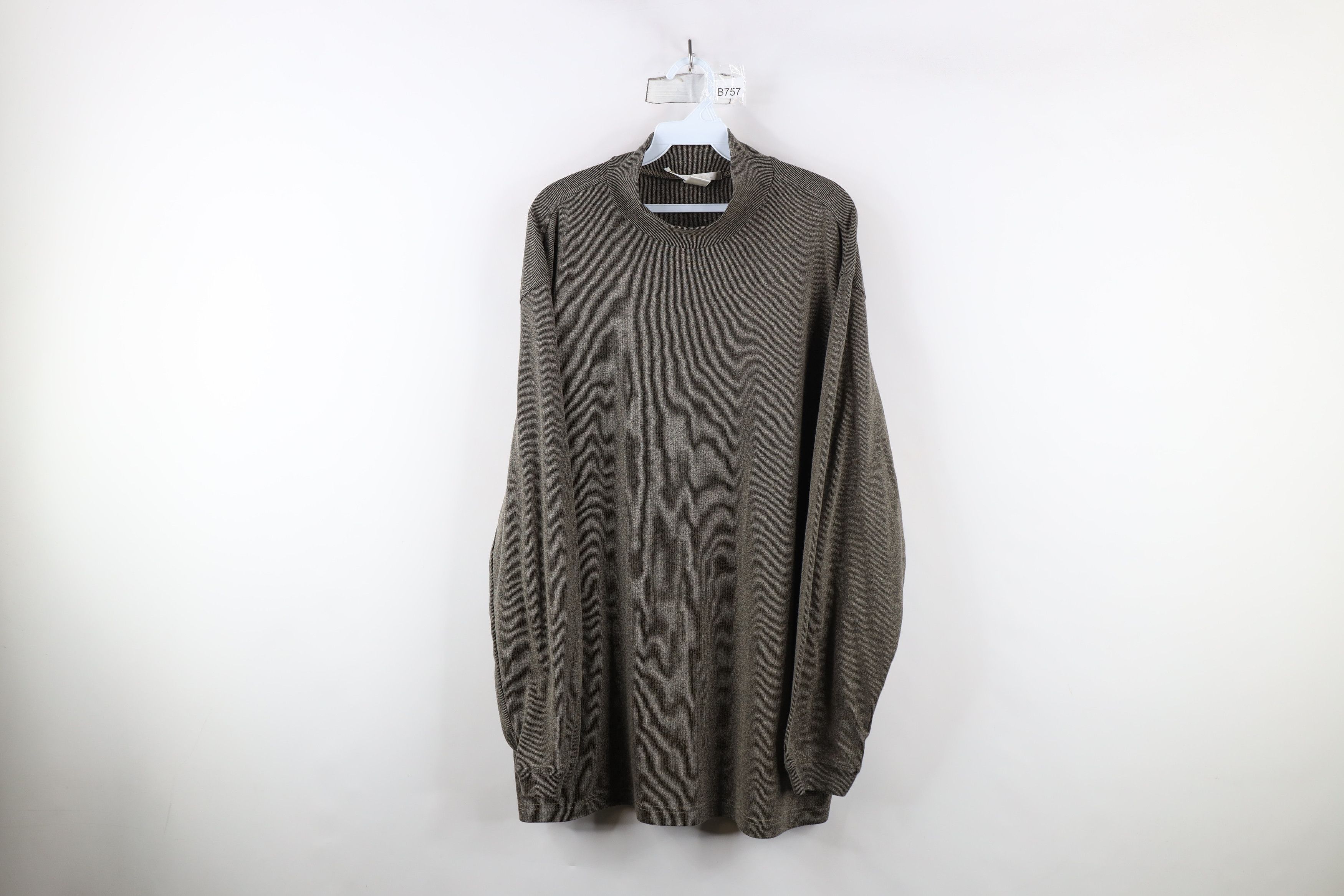 Vintage Vintage 90s Streetwear Ribbed Mock Neck Long Sleeve T-Shirt Size US XXL / EU 58 / 5 - 1 Thumbnail