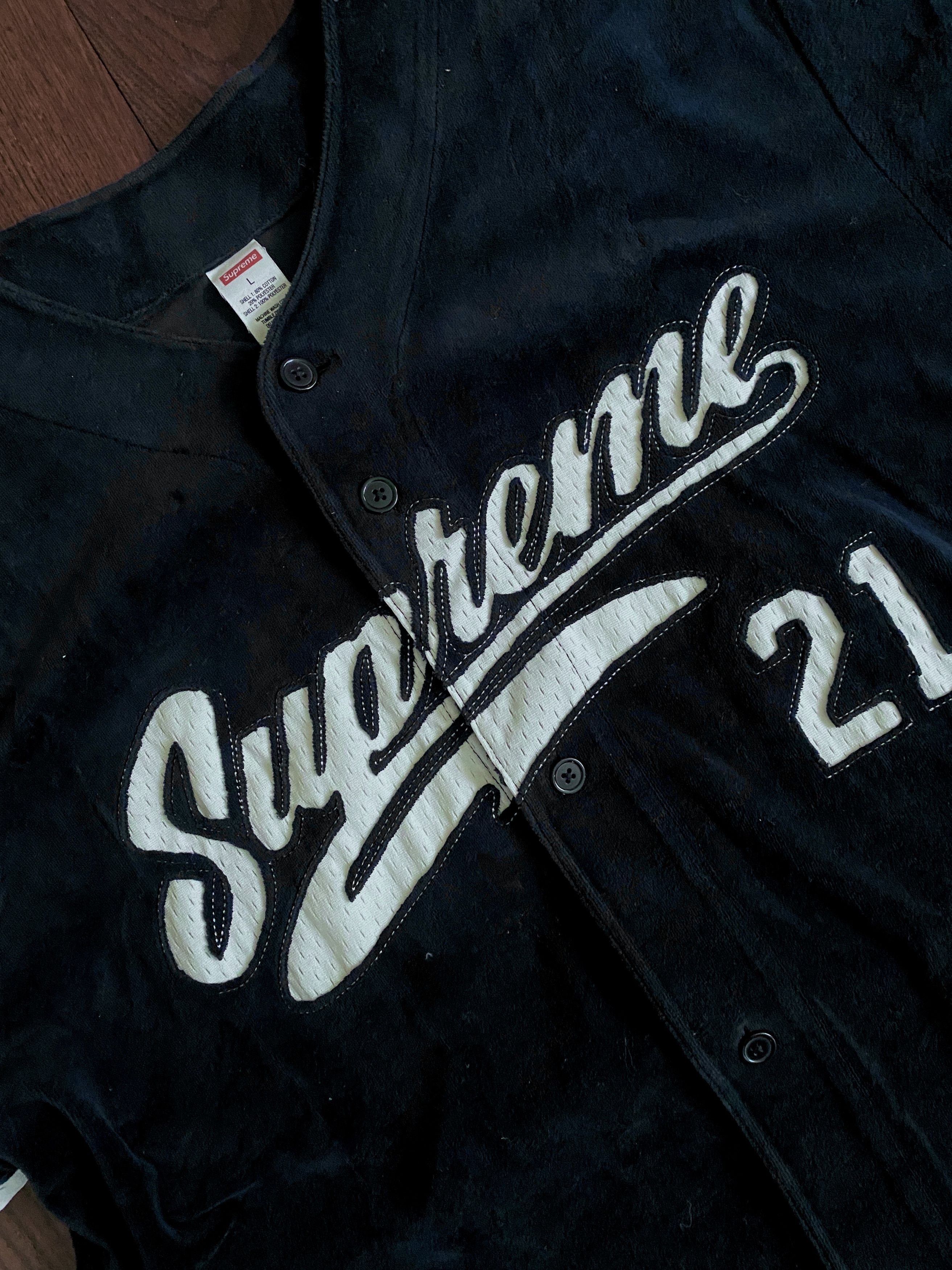 Supreme Velour Baseball Jersey FW20 Size US L / EU 52-54 / 3 - 2 Thumbnail