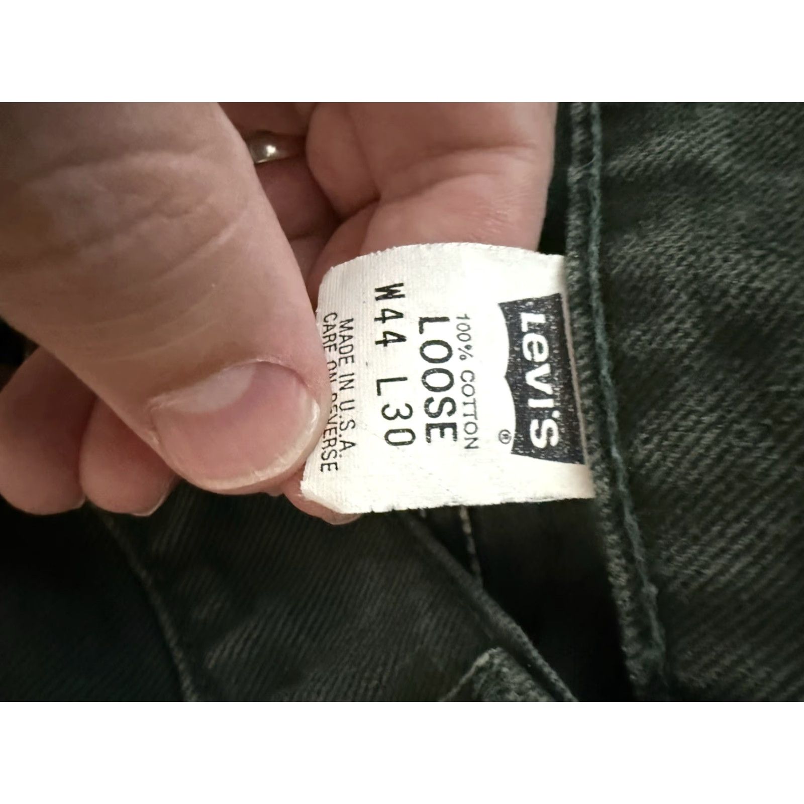 Levi's VINTAGE Levi's 545 Jeans 42x30 Green USA Gold Tab 90s Y2K Levis 545 Straight Jeans Mens 5-Pocket Zip Fly Button Fly Regular 30in Inseam Size US 42 / EU 58 - 3 Thumbnail