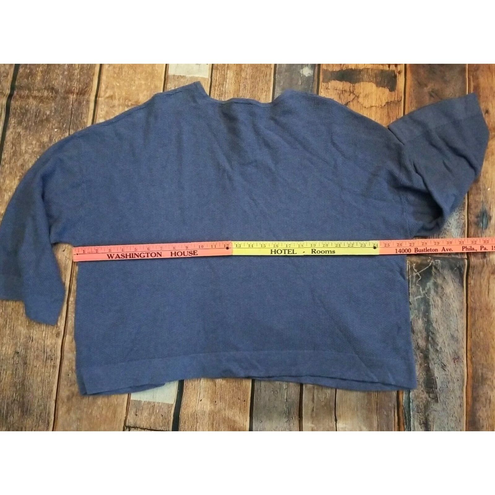 J. Jill J. Jill Tunic Top Blouse Long Sleeve Knit Cotton Blend Waffle Pockets Stretch Casual Athleisure Blue Size L Women's Size L / US 10 / IT 46 - 5 Thumbnail