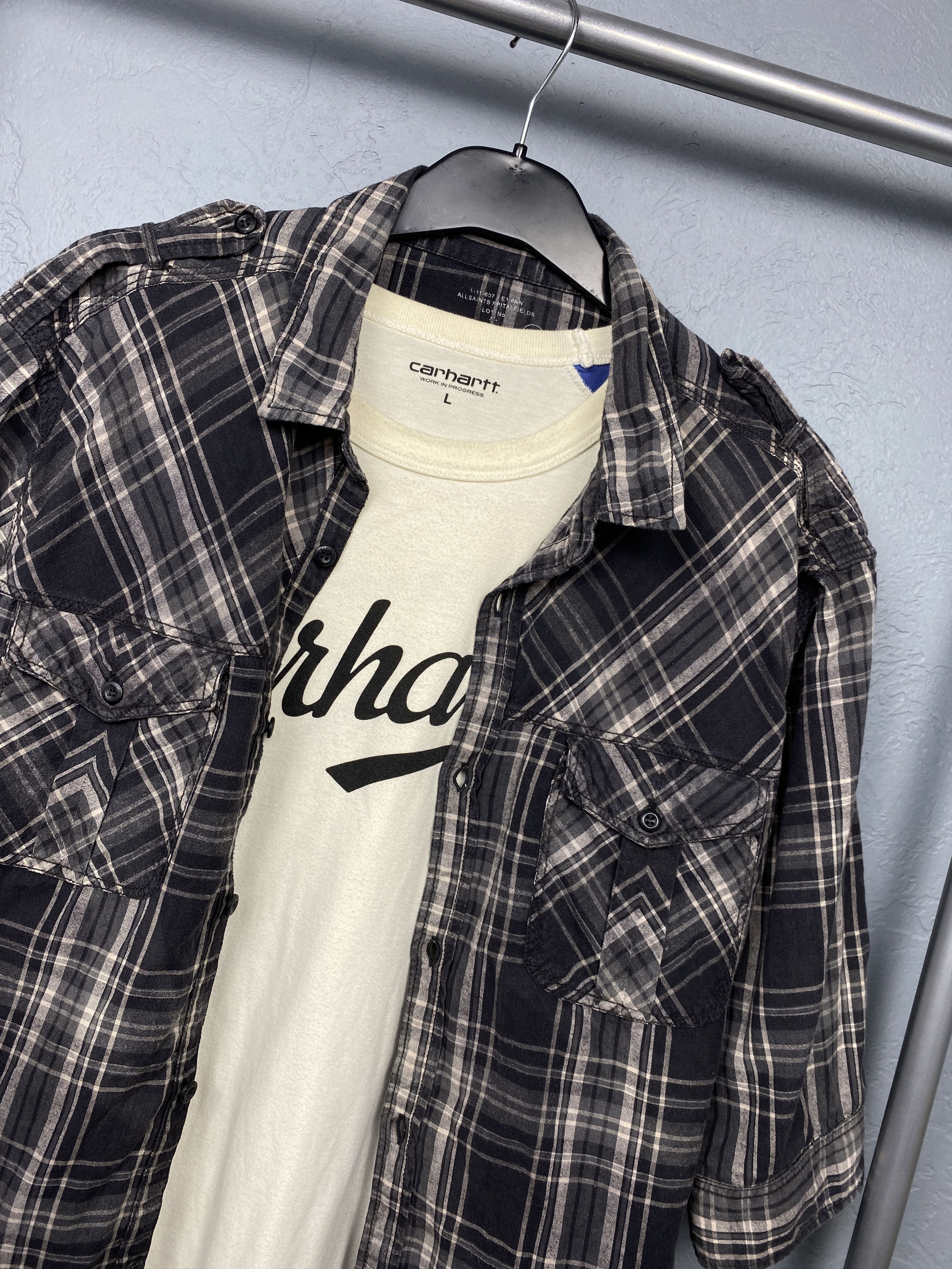 Allsaints Allsaints Vintage Mens Plaid Hawaiian Short Sleeve Shirt Size US XXL / EU 58 / 5 - 2 Thumbnail