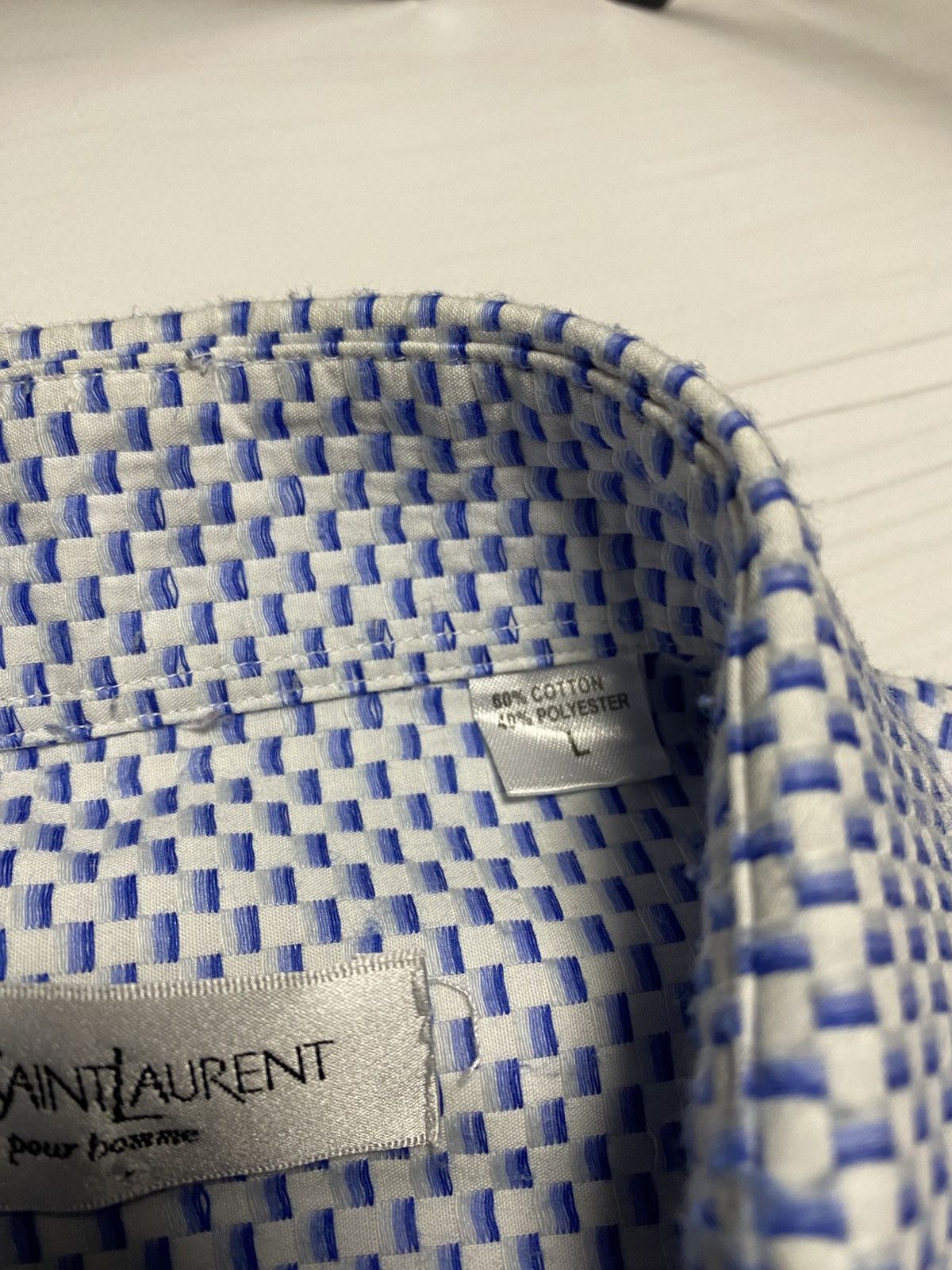 Vintage × Yves Saint Laurent Vintage Yves Saint Laurent embroidered logo button up shirt Size US L / EU 52-54 / 3 - 5 Thumbnail
