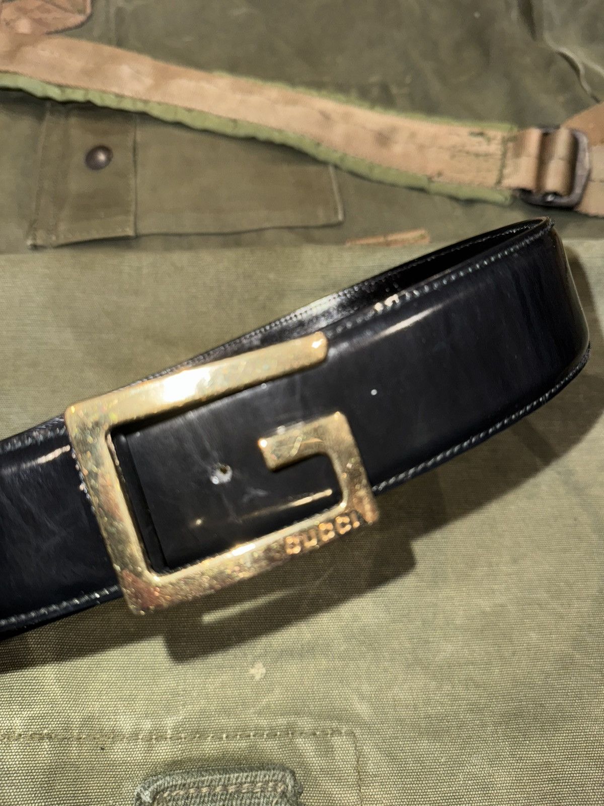 Gucci GUCCI vintage Tom Ford Era with gold metal G buckle Size 28 - 1 Thumbnail