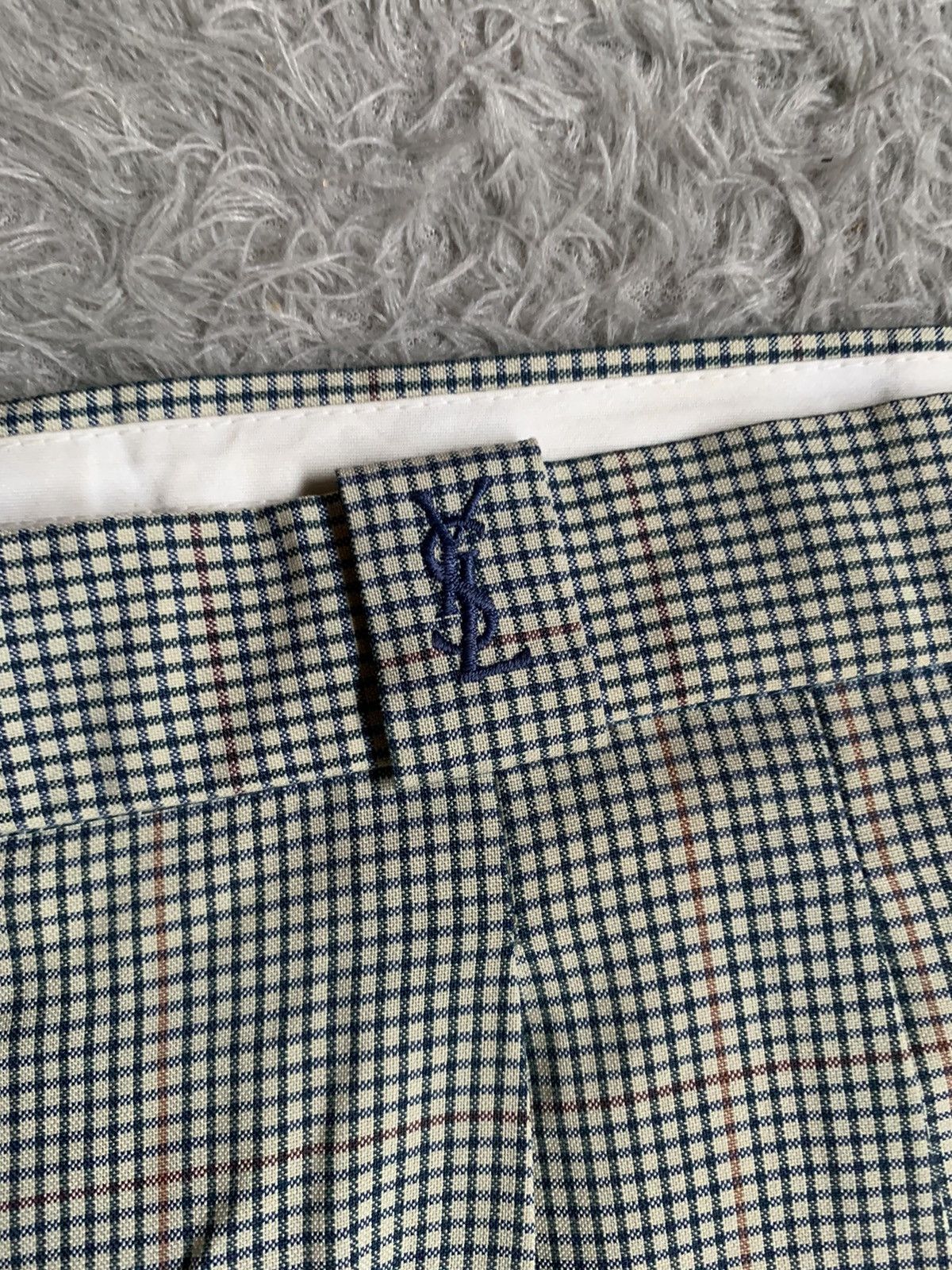 Saint Laurent Paris Vintage yves saint laurent plaid trousers pant Size US 37 - 3 Thumbnail