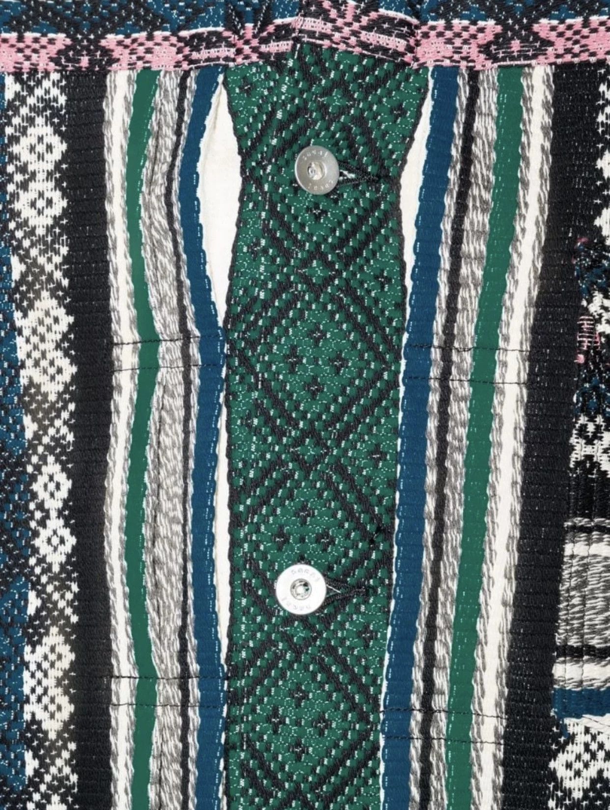 Sacai Sacai 22aw Ethnic Jacquard Jacket V's Size US L / EU 52-54 / 3 - 4 Thumbnail