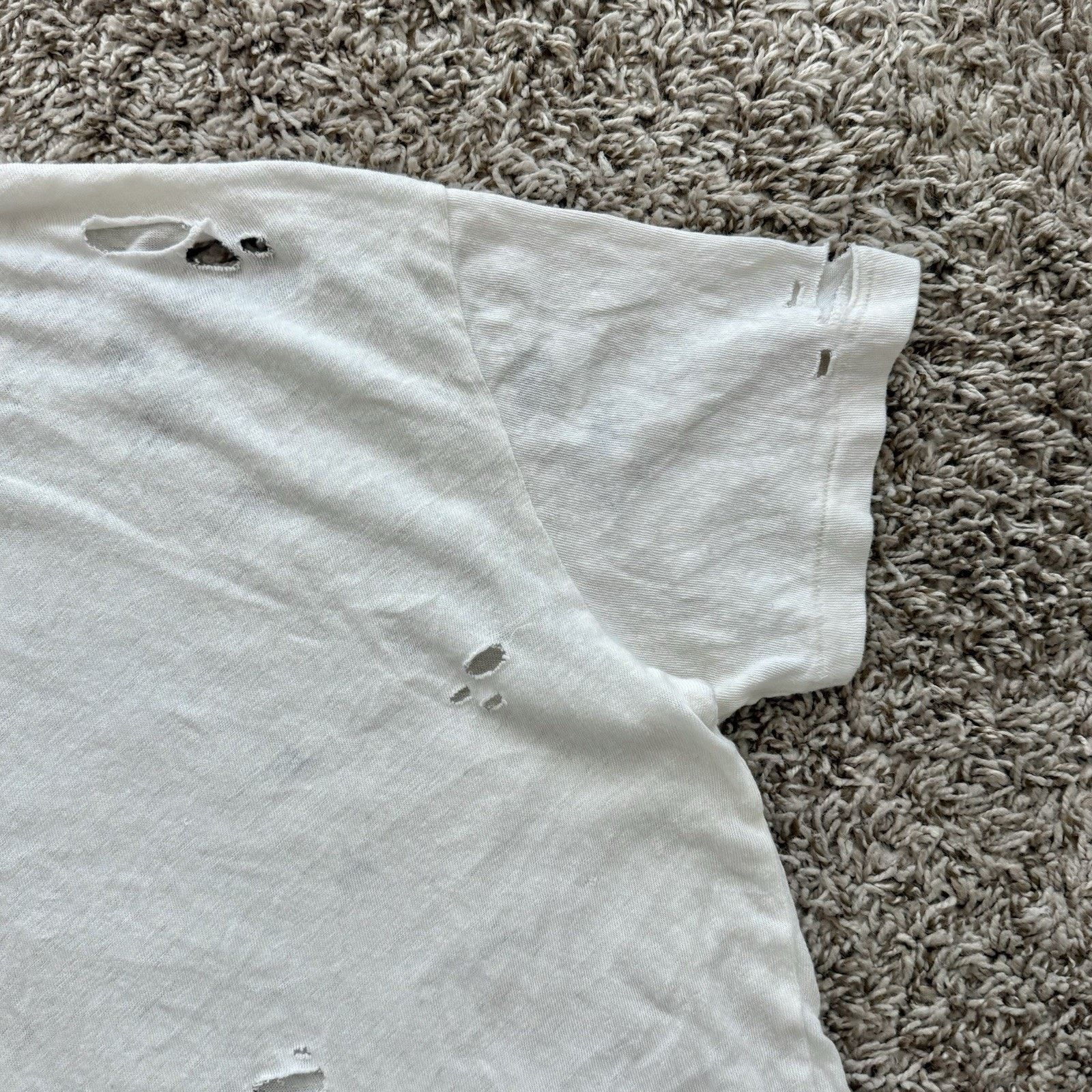 R13 $295 R13 Destroyed Boy T-Shirt Off White EcruJapanese Fabric Size US S / EU 44-46 / 1 - 16 Thumbnail
