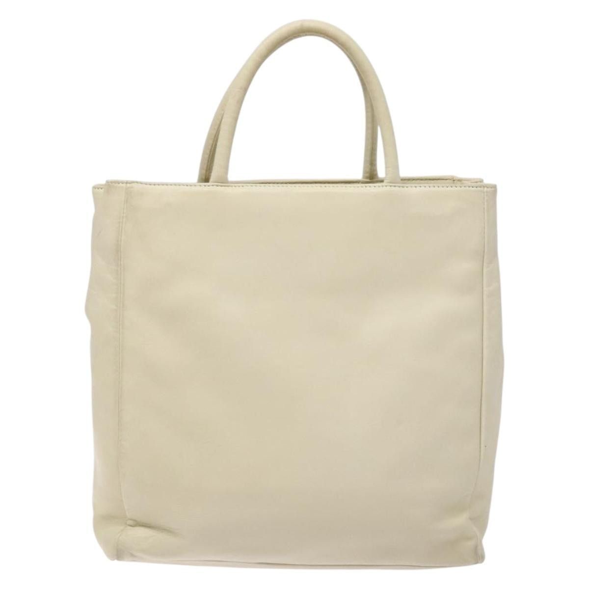 Prada PRADA Tote Bag Leather White Silver Size ONE SIZE - 3 Thumbnail
