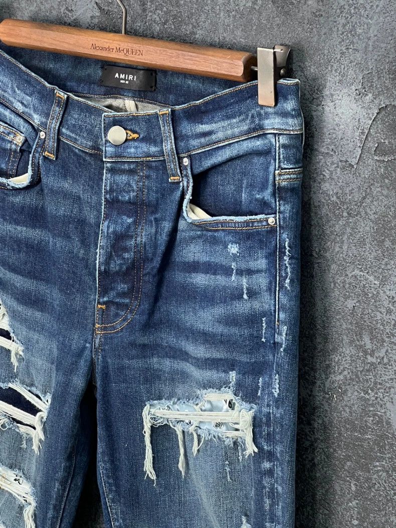 Amiri Amiri Blue Patchwork Destroyed Jeans Size US 32 / EU 48 - 4 Thumbnail