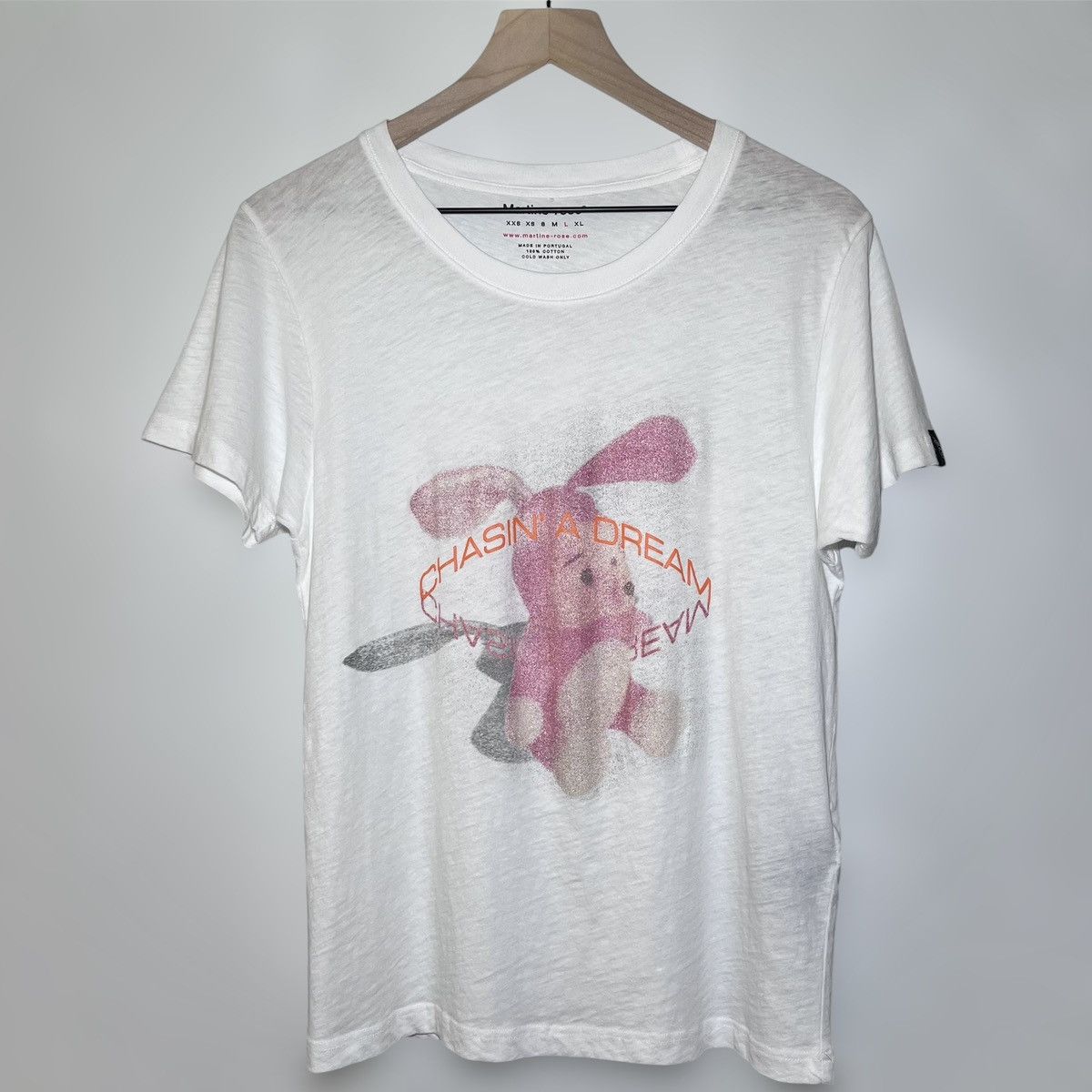 MARTINE ROSE bunny-print cotton T-shirt